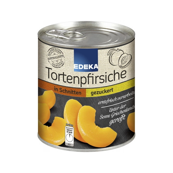 EDEKA Tortenpfirsiche in Schnitten gezuckert 820G