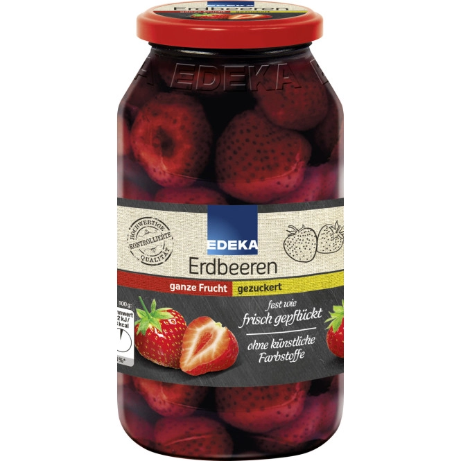 EDEKA Erdbeeren ganze Frucht gezuckert 680G