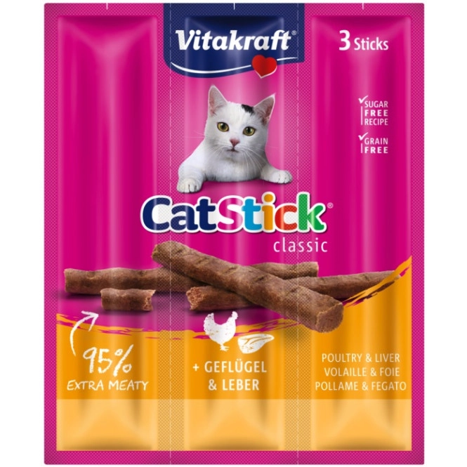 Vitakraft Cat Stick Classic Geflügel & Leber 3x 6G