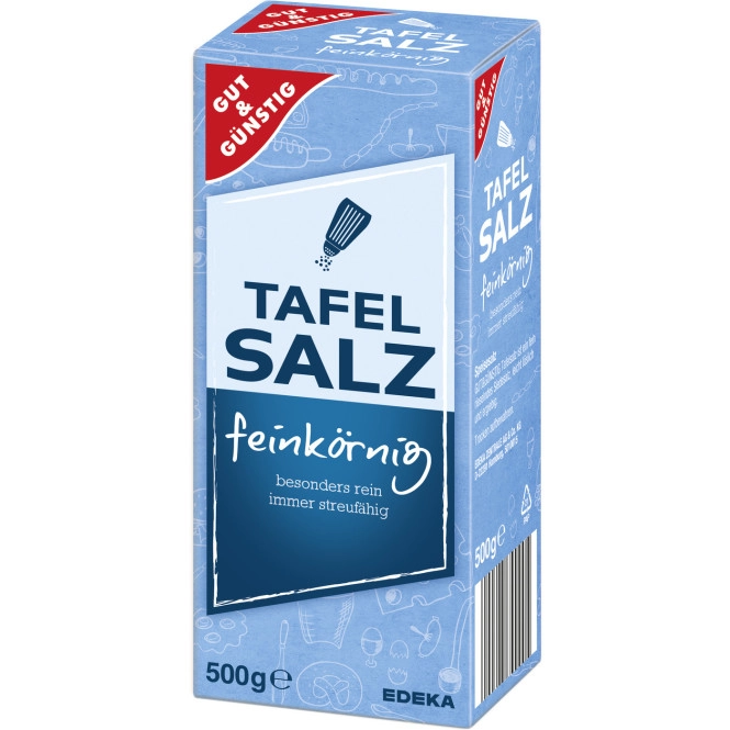 Gut & Günstig Tafelsalz feinkörnig 500G