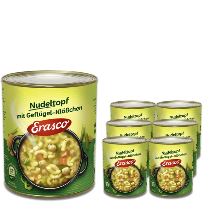 Erasco Nudeltopf mit Geflügel-Klößchen 6x800G