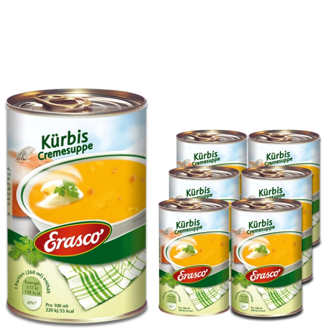 Erasco Kürbis Cremesuppe 6x390ML