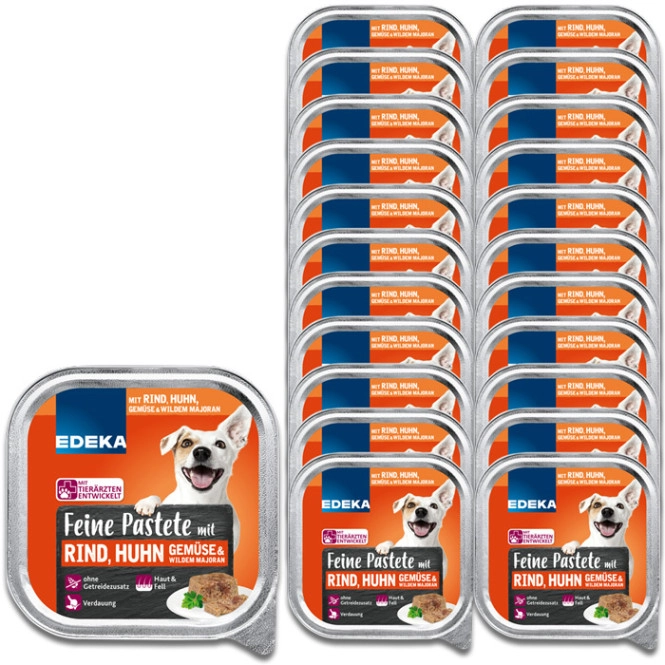 EDEKA Feine Pastete mit Rind, Huhn, Gemüse & wildem Majoran 22x150G