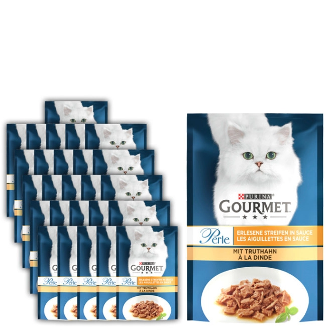 Purina Gourmet Perle Erlesene Streifen in Sauce mit Truthahn 26x85G