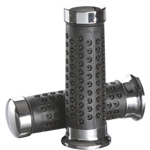 Lenkergriffe "Chrom & Noppen" für 22mm-Lenker, schwarz Louis