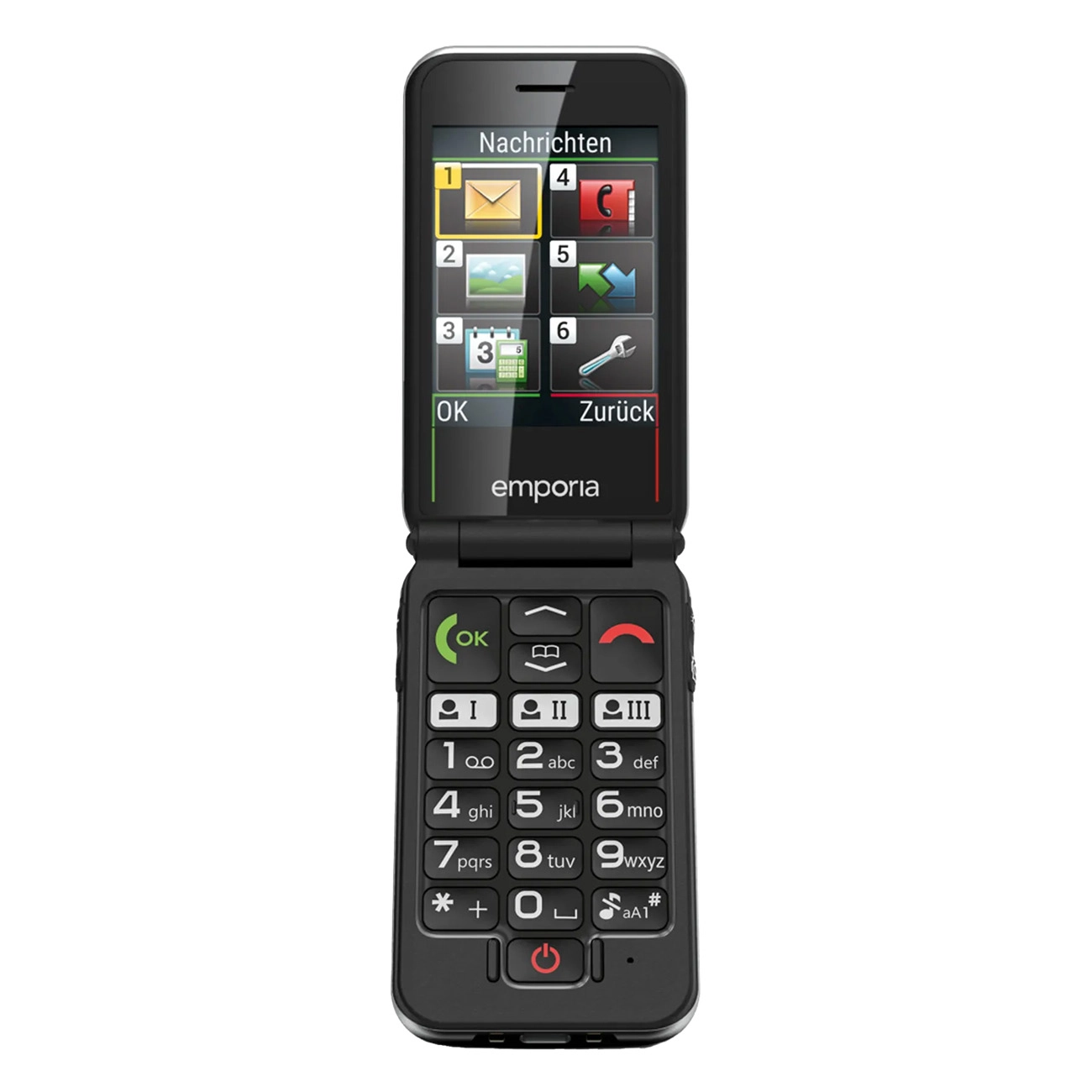 Emporia Joy V227 Schwarz | Seniorenmobiltelefon | Klapphandy | 7.11 cm / 2.8 Zoll LCD-Bildschirmdiagonale | 1300 mAh Akku | Bluetooth | SOS-Funktion