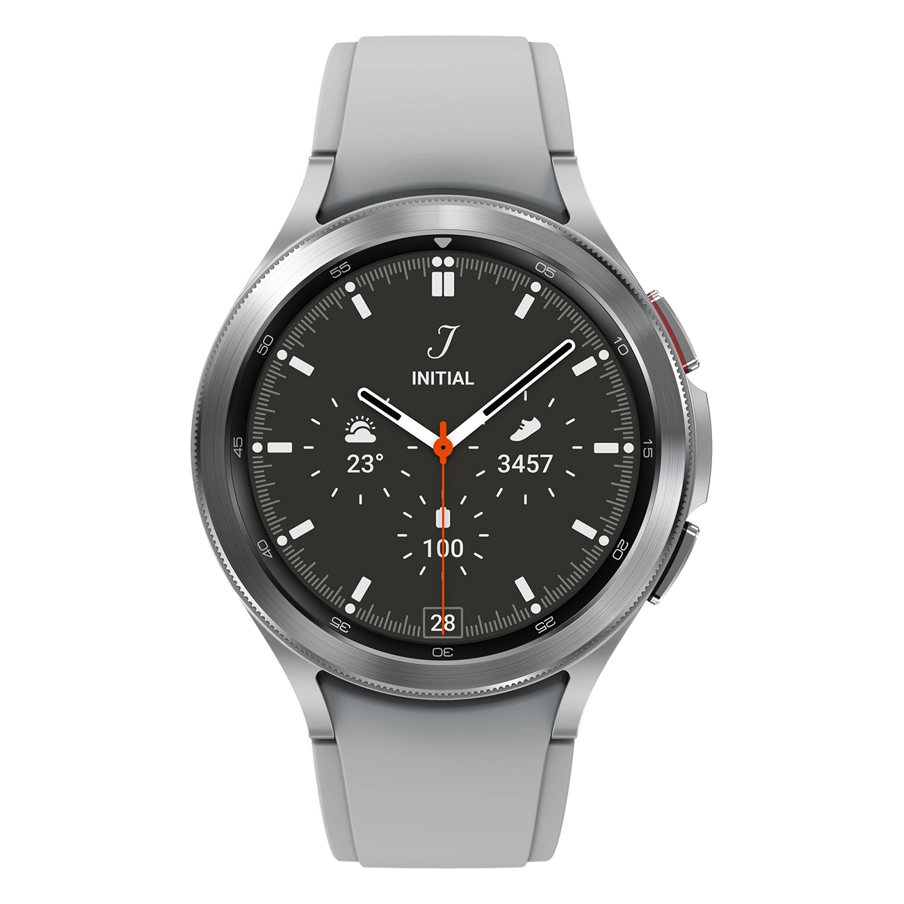 Samsung Galaxy Watch 4 Classic 46m silber | hochwertigem Edelstahlgehäuse| drehbare Lünette| BIA-Analyse, SpO2-Wert, EKG-und Blutdruckmessung