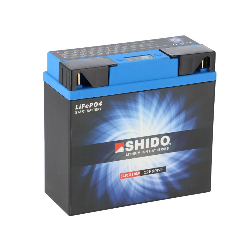 SHIDO 51913 Lithium Motorradbatterie 7,5Ah 12V G19