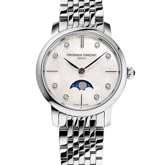 Frederique Constant Damenuhr Classics Slimline Ladies Mondphase FC-206MPWD1S6B