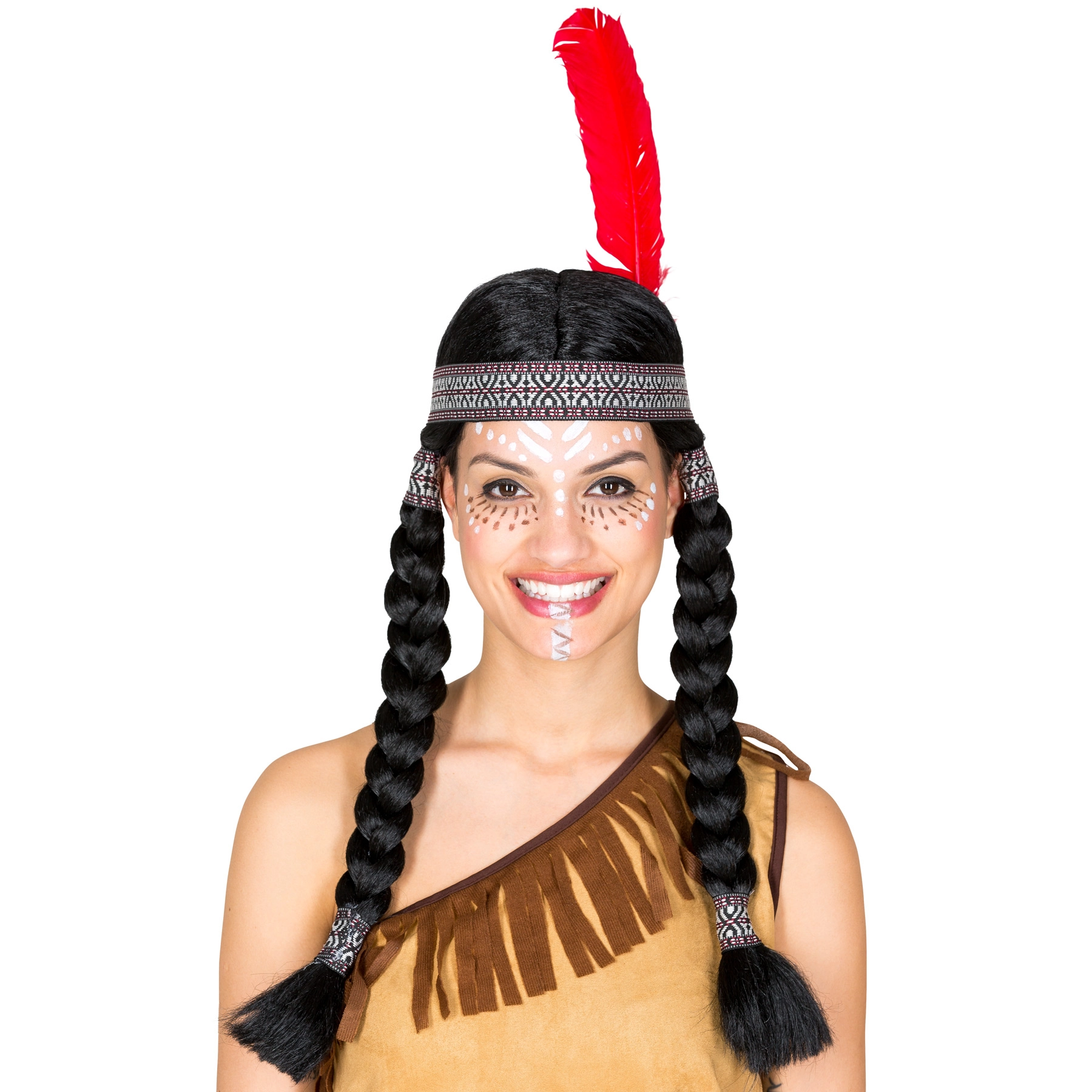 Perücke Indianerin - schwarz