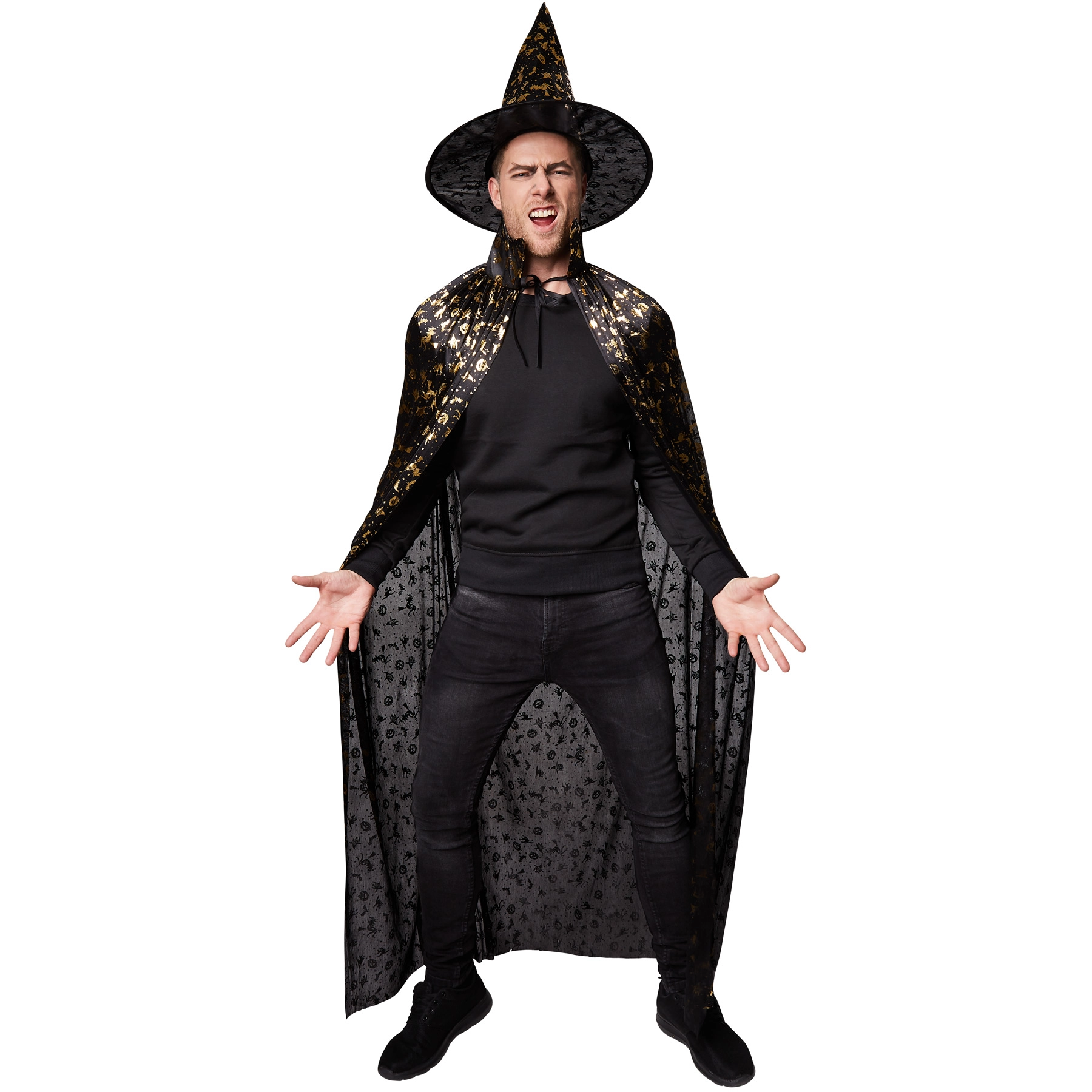 Unisex Erwachsene Set Hut und Umhang Halloween - 120 cm