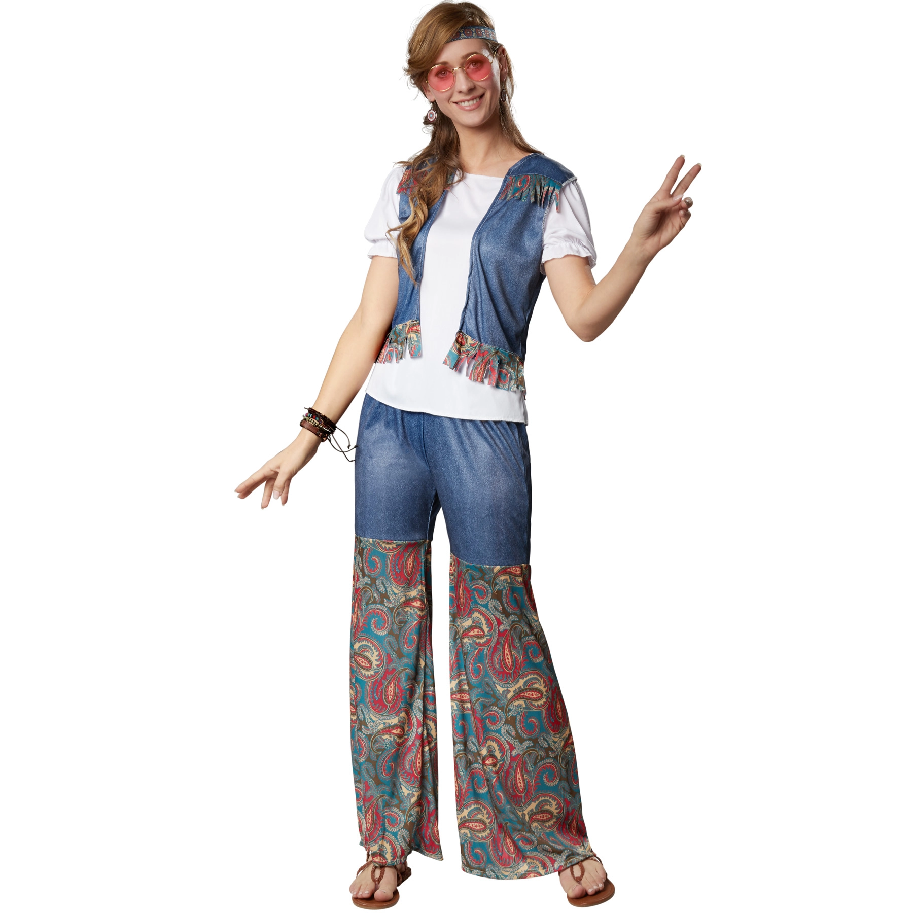 Frauenkostüm Groovy Flower Girl - XL