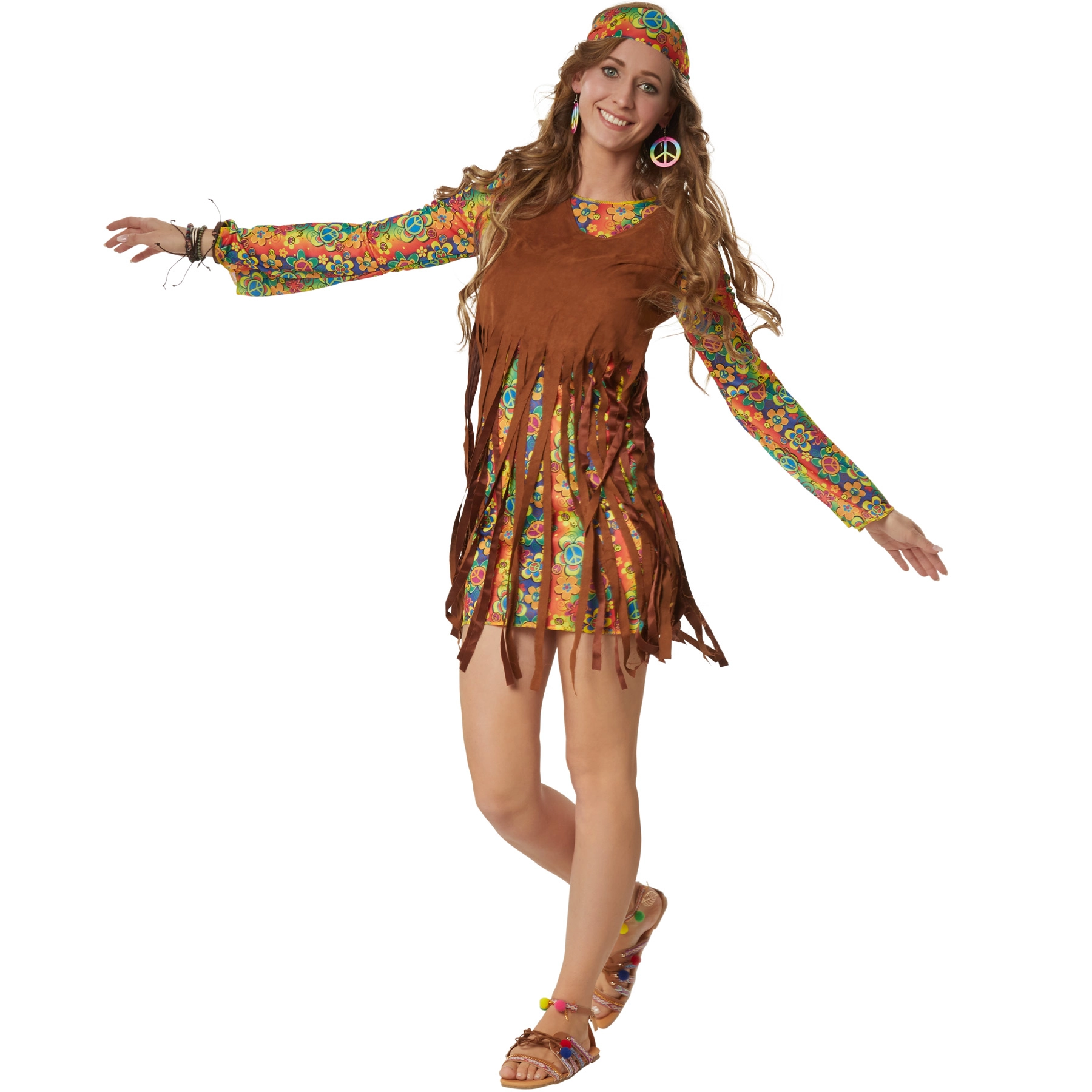 Frauenkostüm Rebellische Hippie Squaw - L