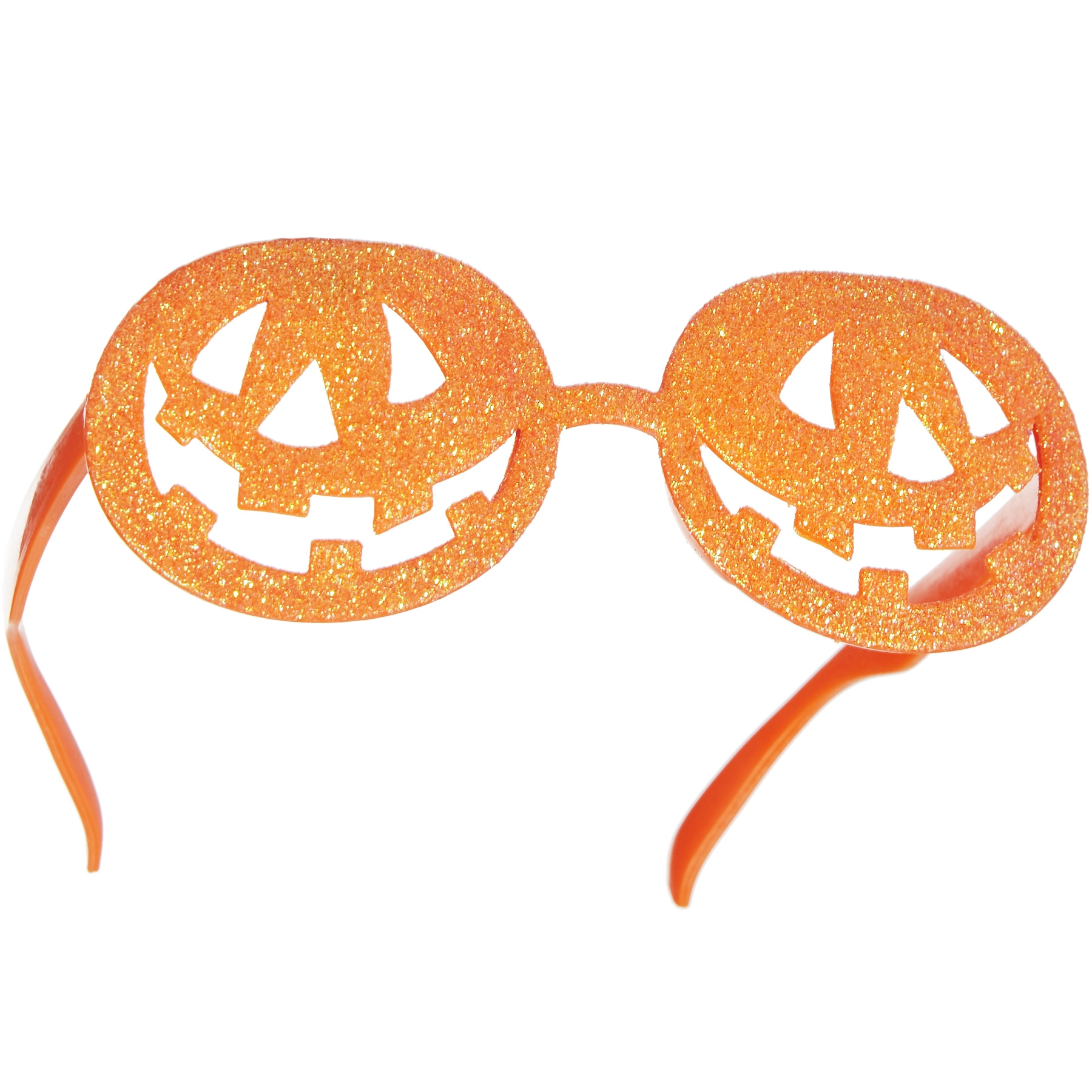 Halloween Spaßbrille glitzernde Kürbisse - orange