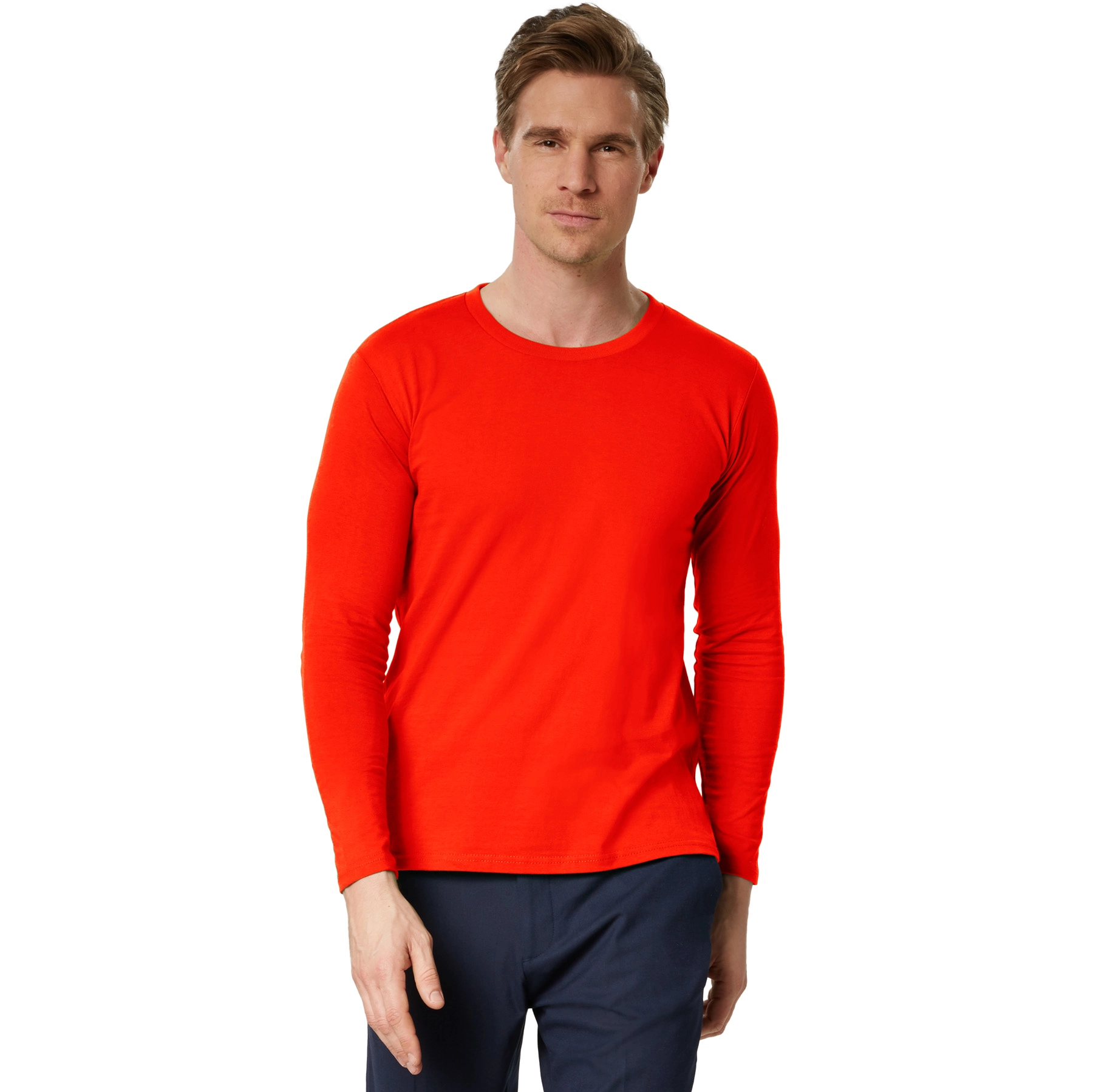 Langarm-Shirt Männer - rot, XXL