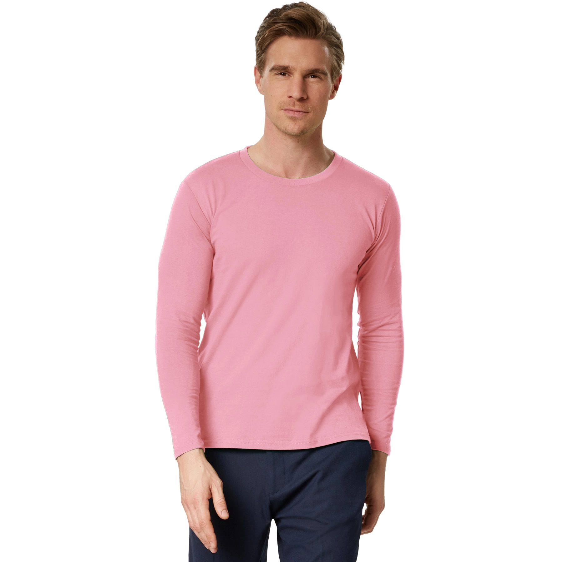Langarm-Shirt Männer - rosa, XL