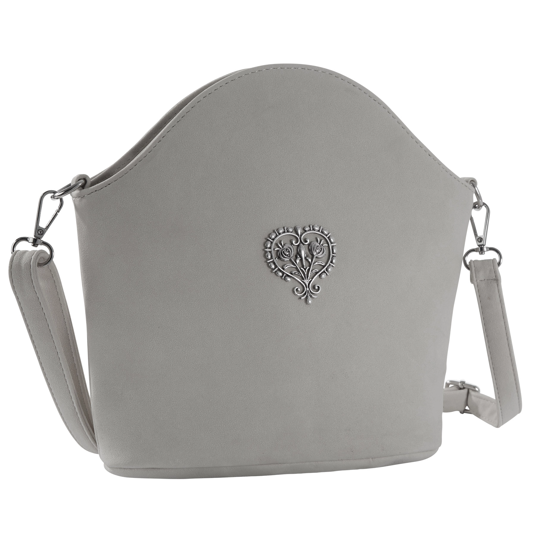 Handtasche Blütenherz - grau