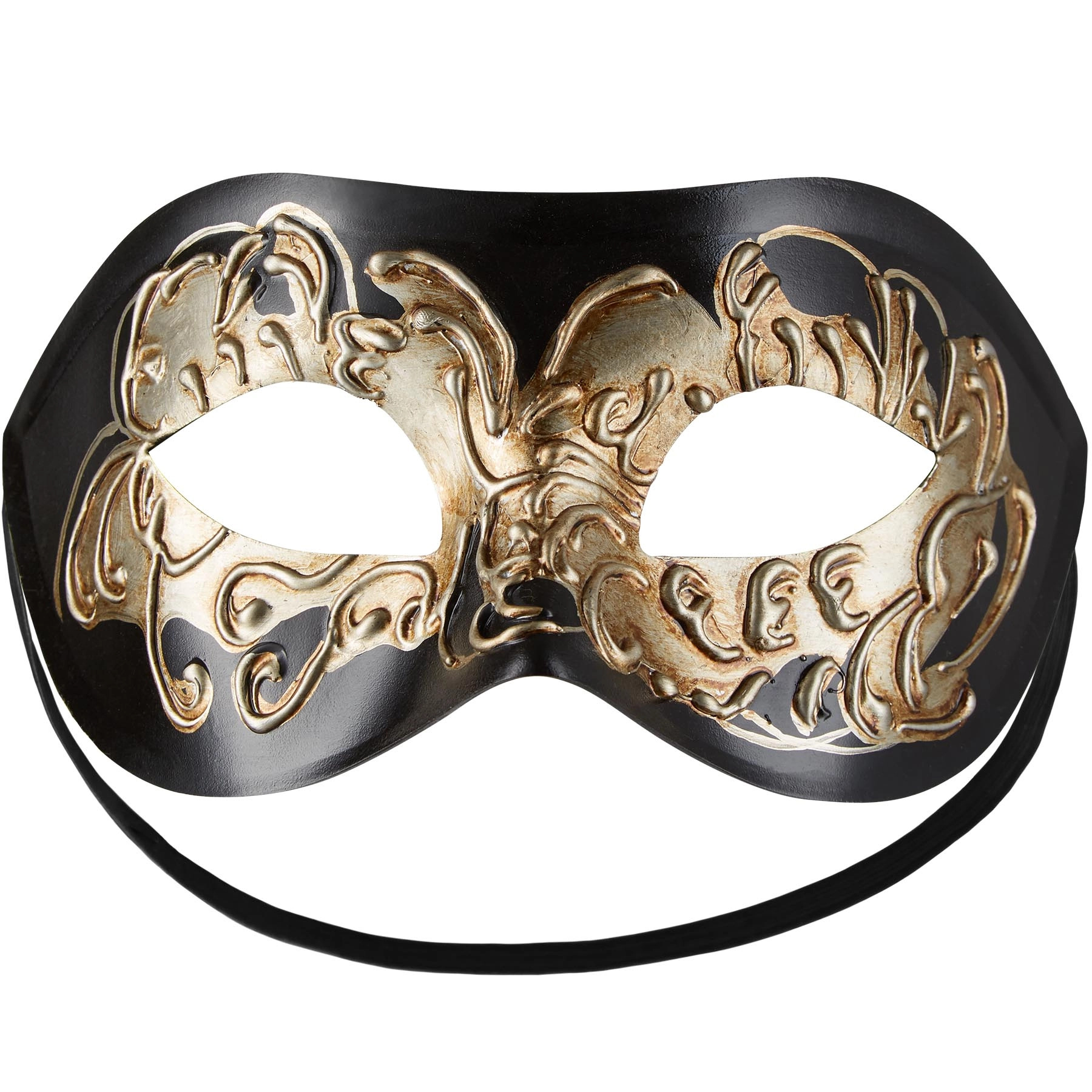 Venezianische Maske mit Verzierung - schwarz