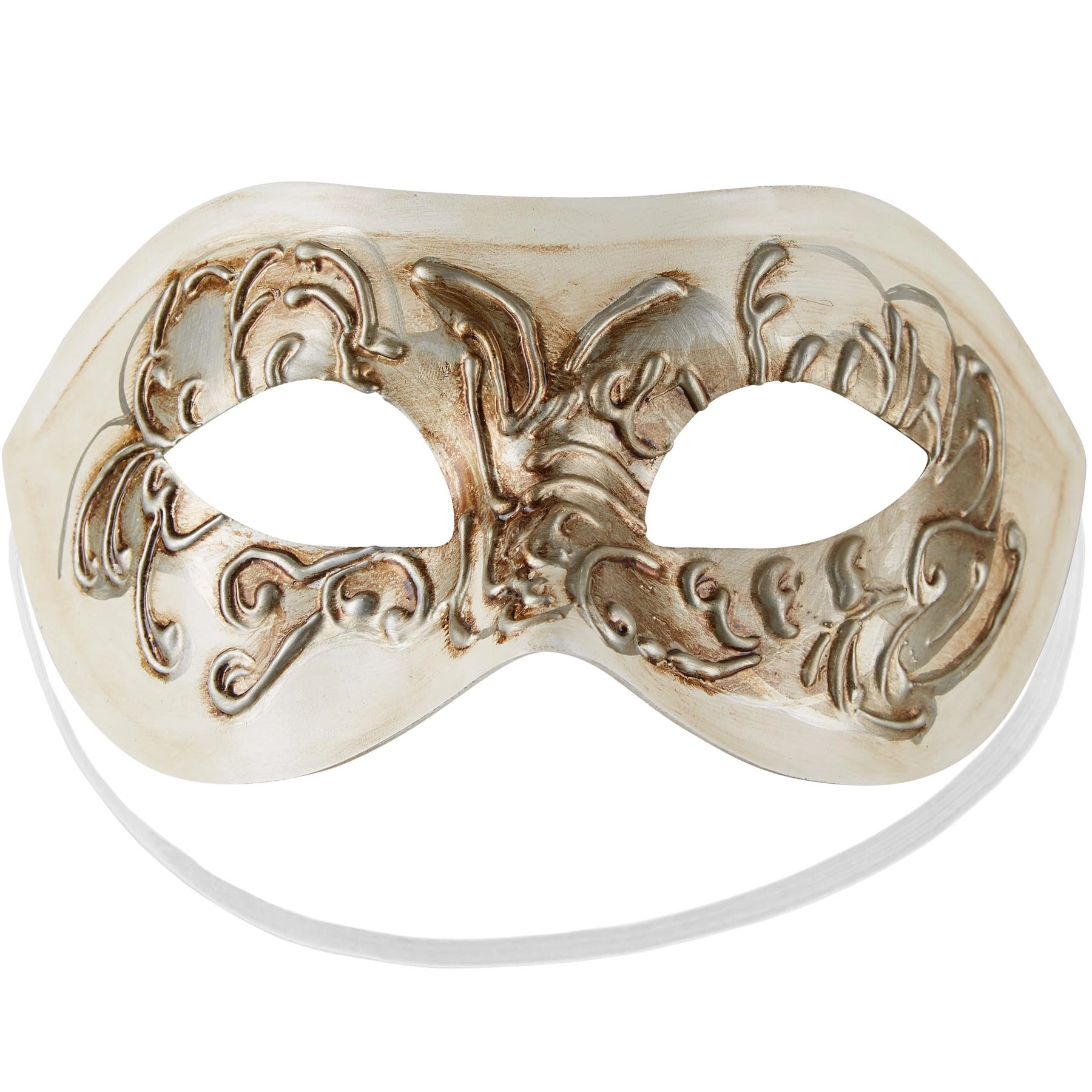 Venezianische Maske mit Verzierung - beige