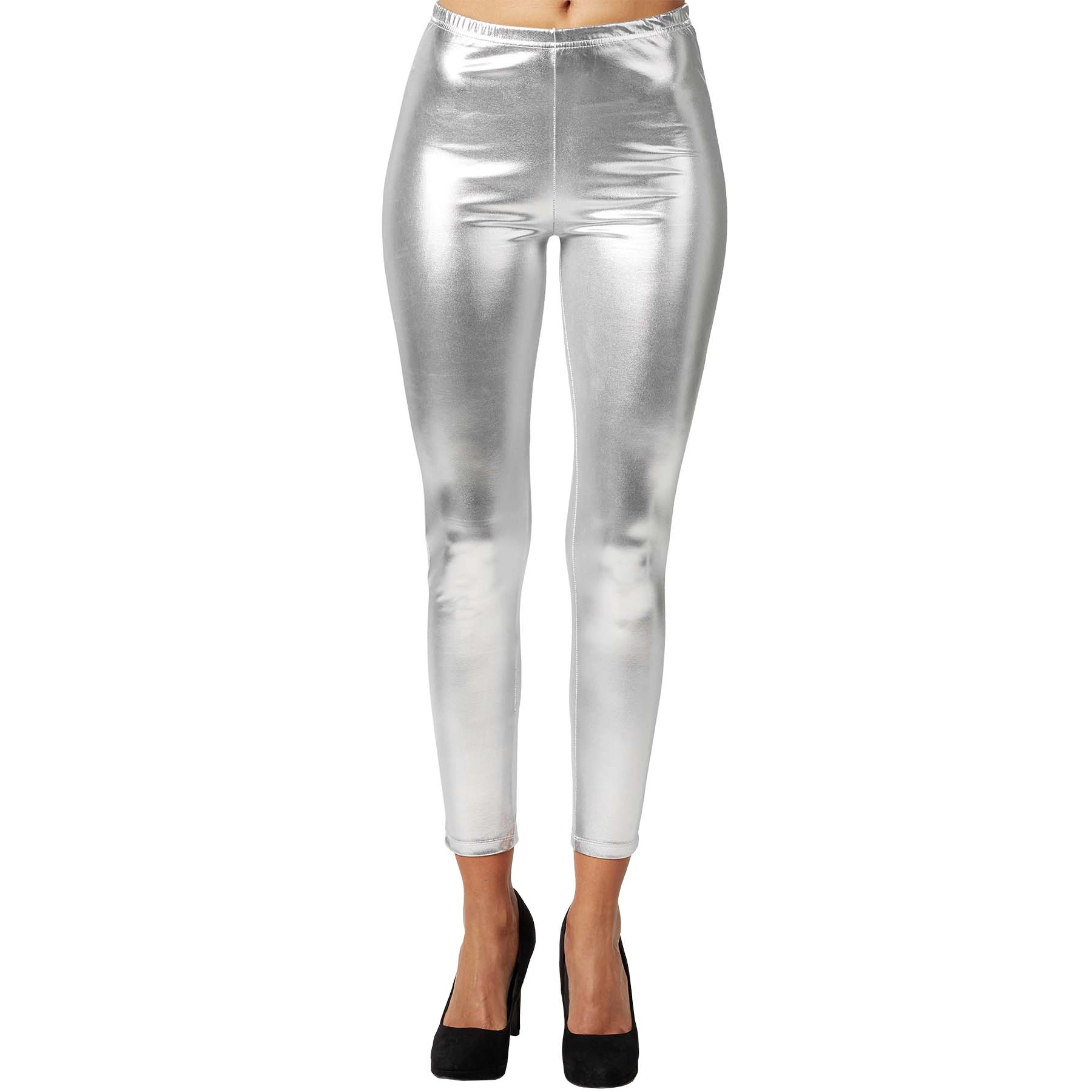 Metallic-Leggings - silber, XL