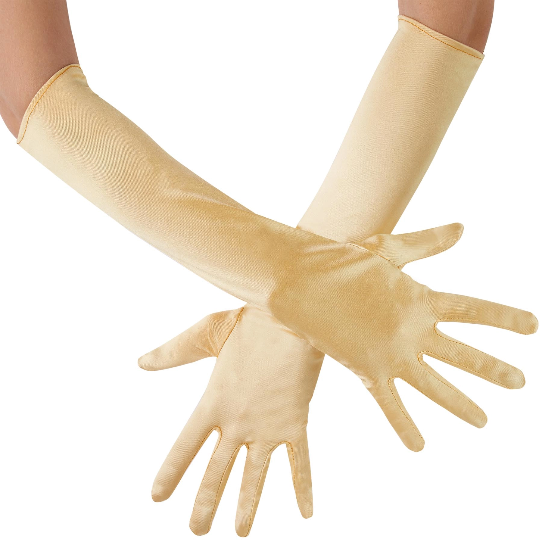 Lange Satin-Handschuhe - gold