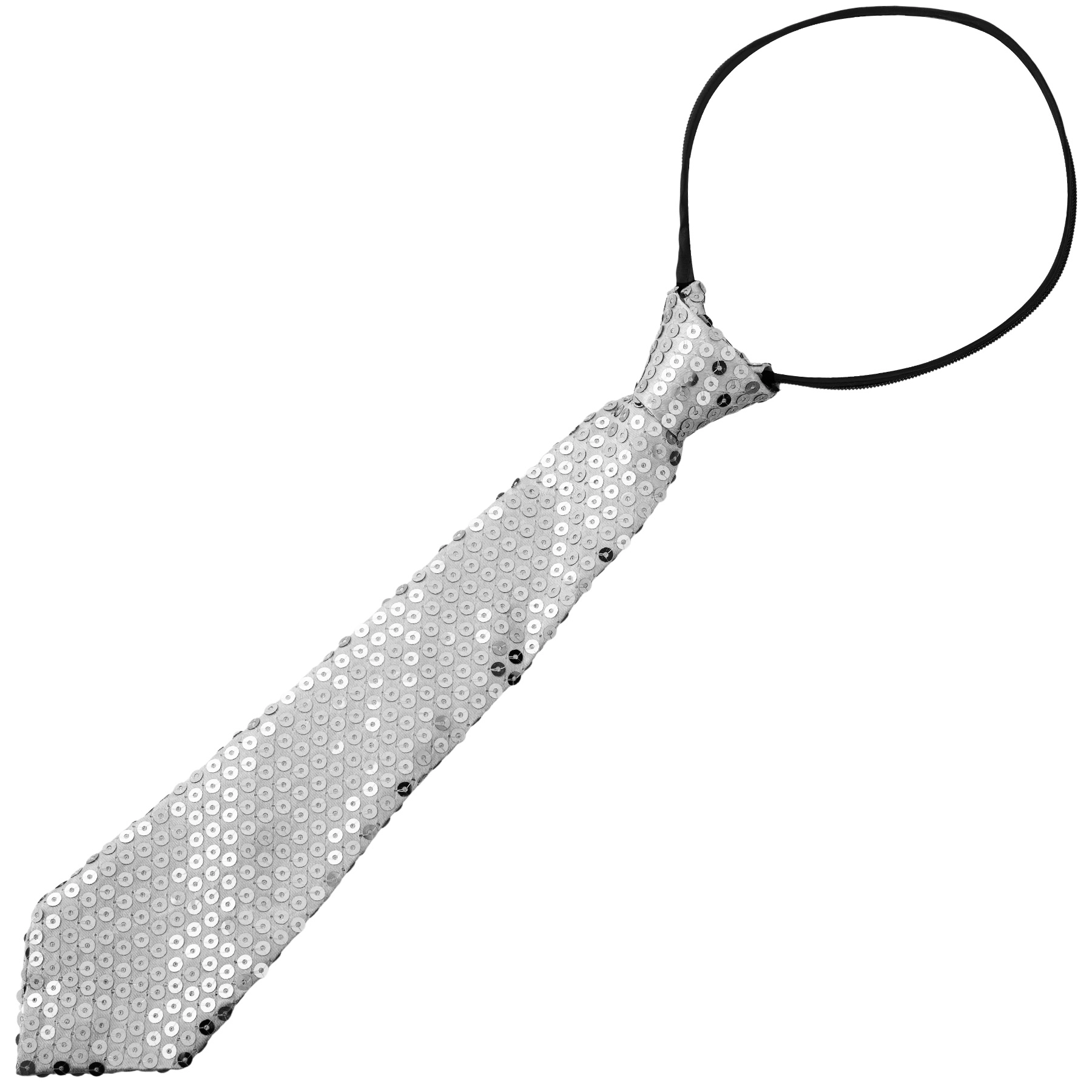 Pailletten-Krawatte - silber