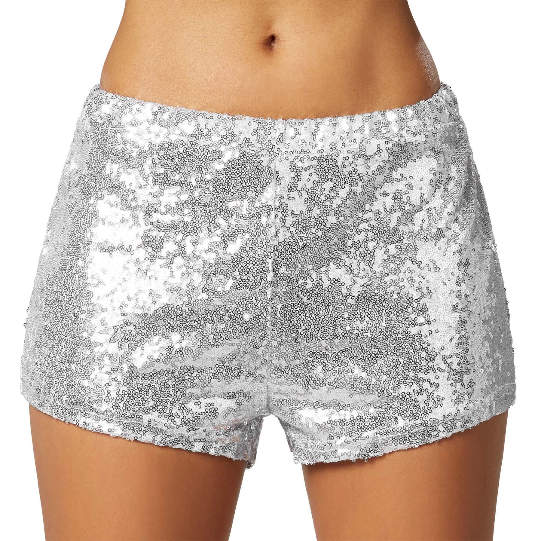 Pailletten-Shorts - silber, XL