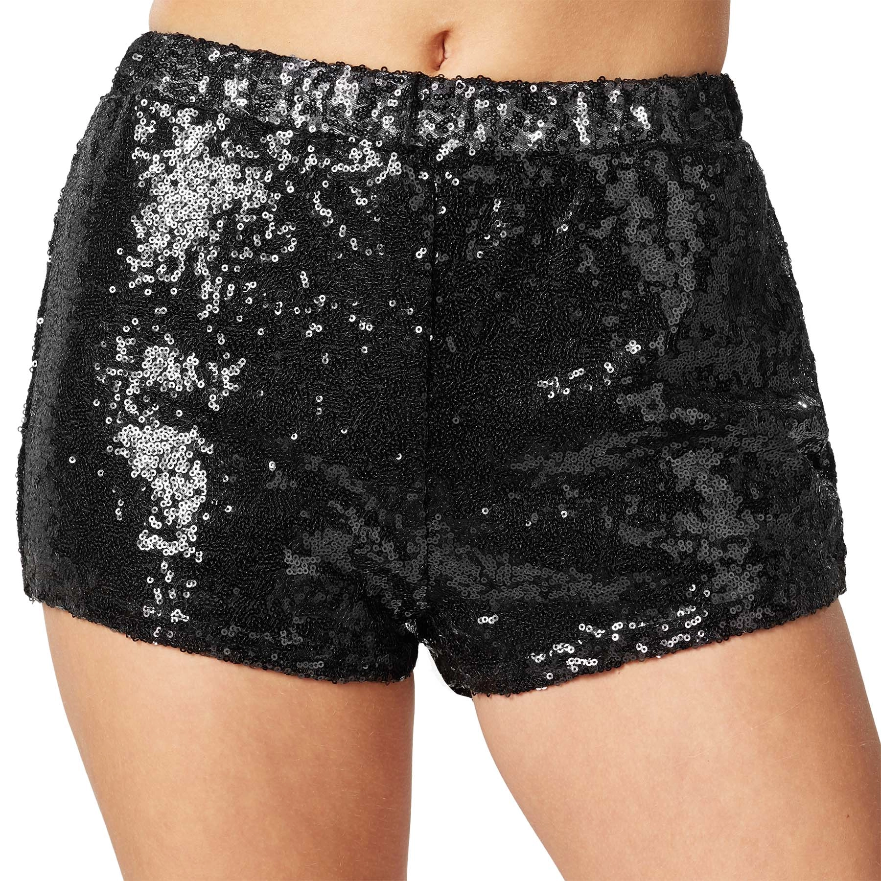 Pailletten-Shorts - schwarz, S