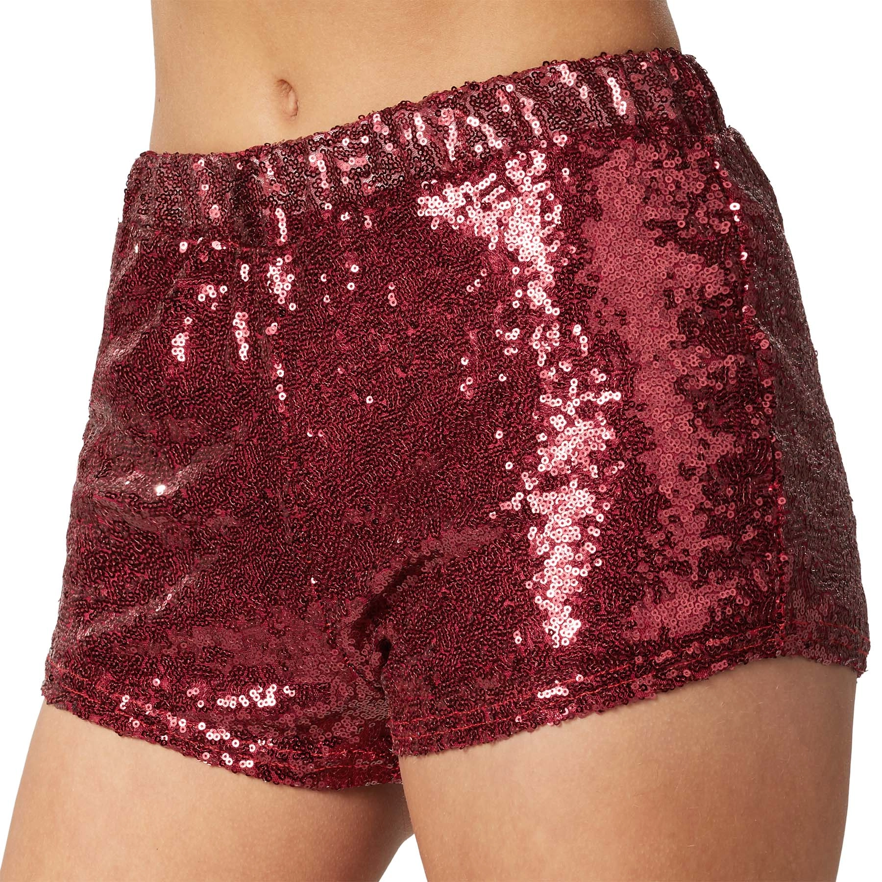 Pailletten-Shorts - bordeaux, L