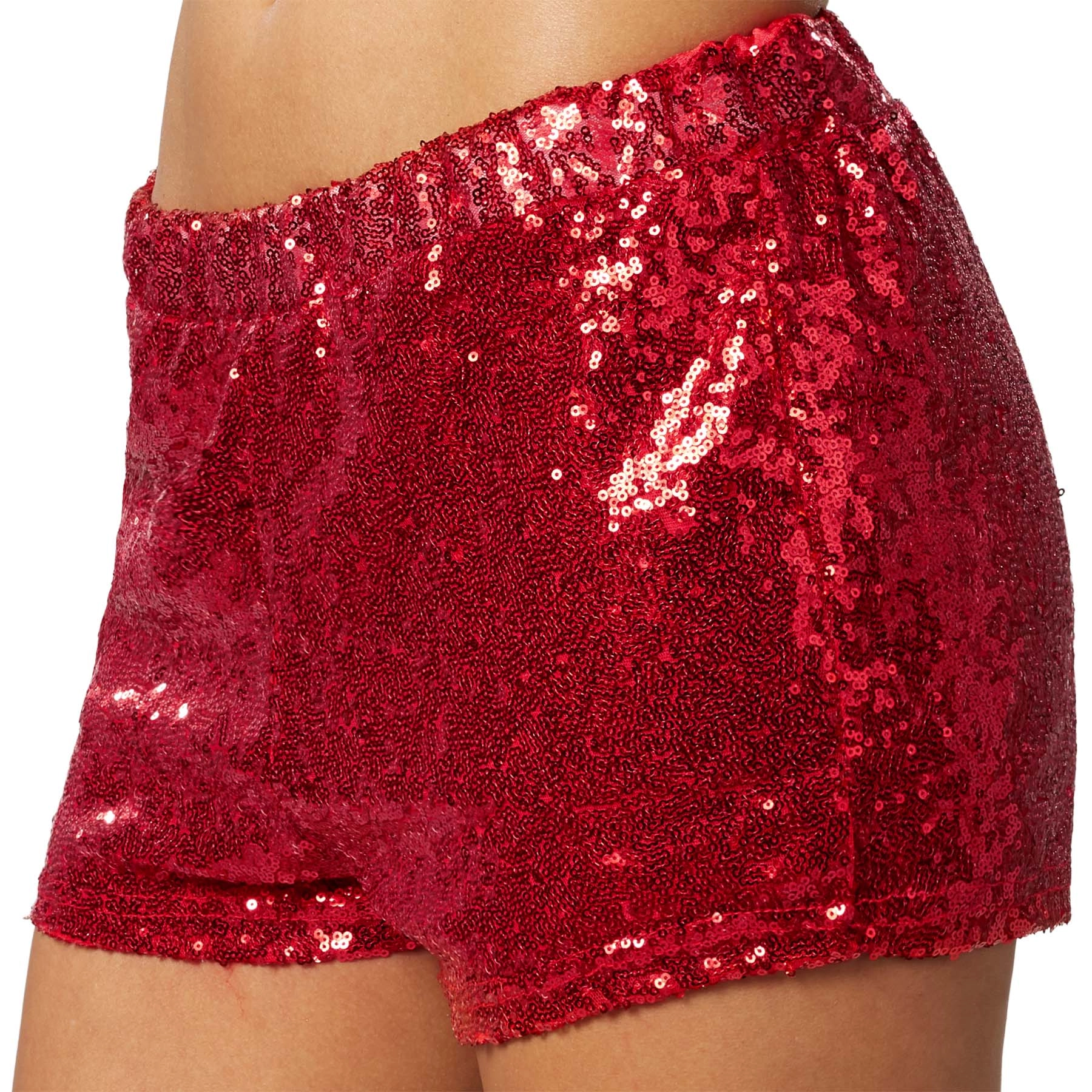 Pailletten-Shorts - rot, XXL