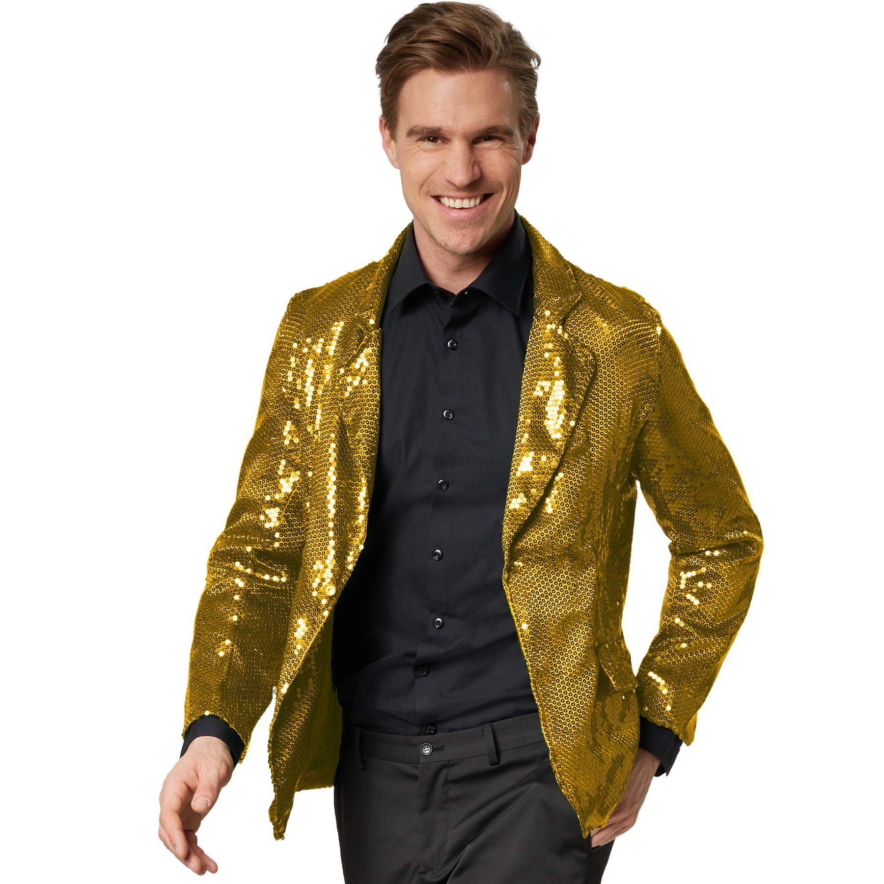 Pailletten-Jackett Herren - gold, L
