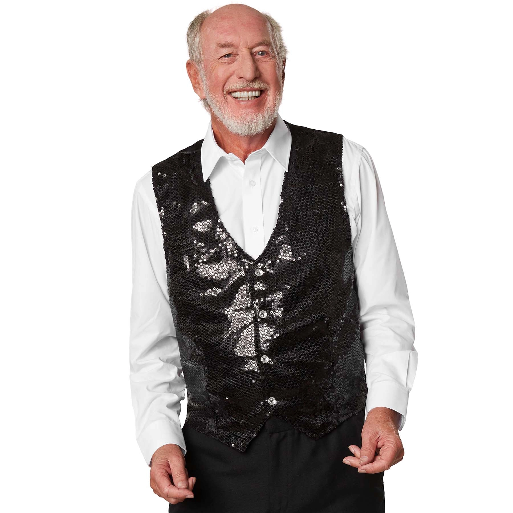 Pailletten-Weste Herren - schwarz, M