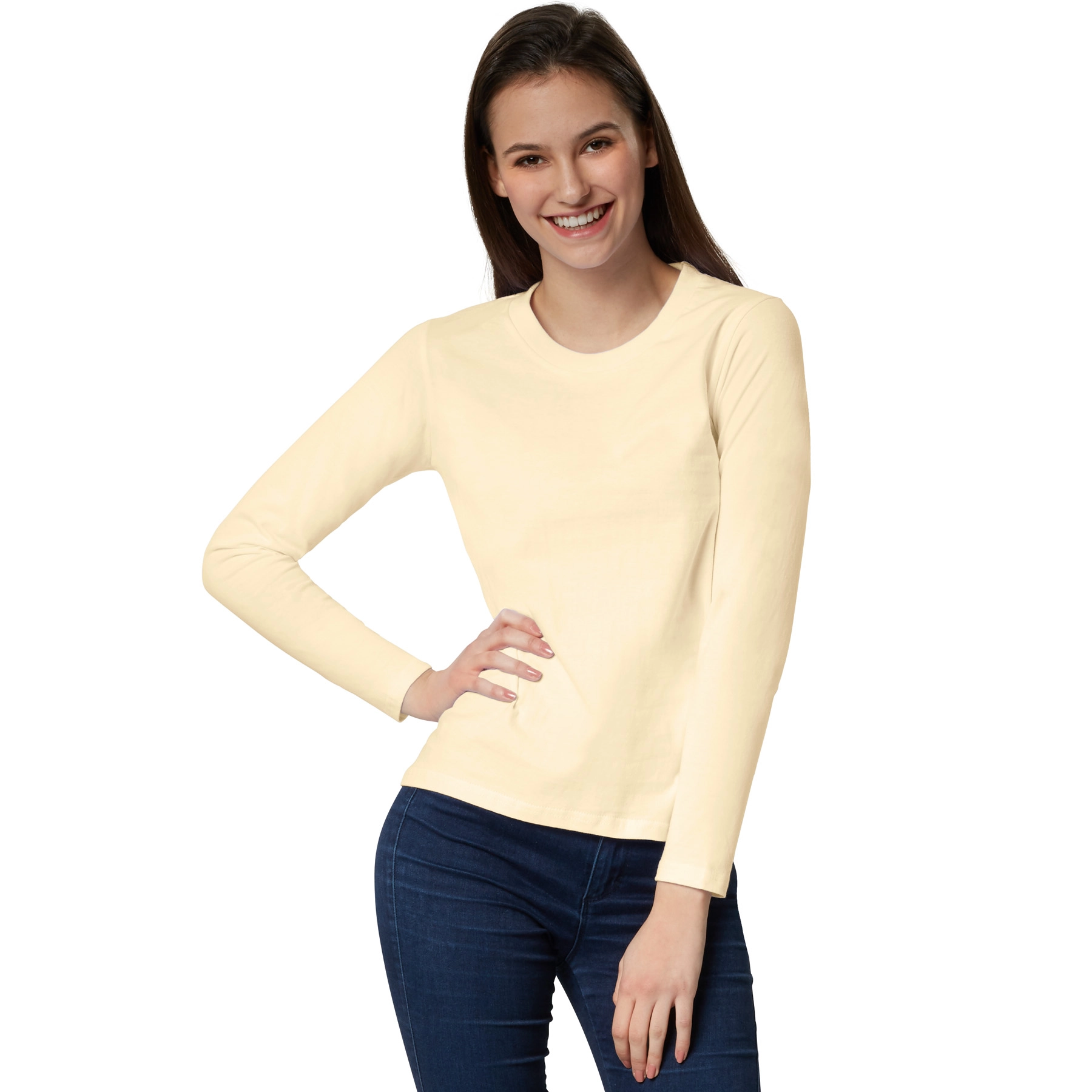 Langarm-Shirt Frauen - beige, XL