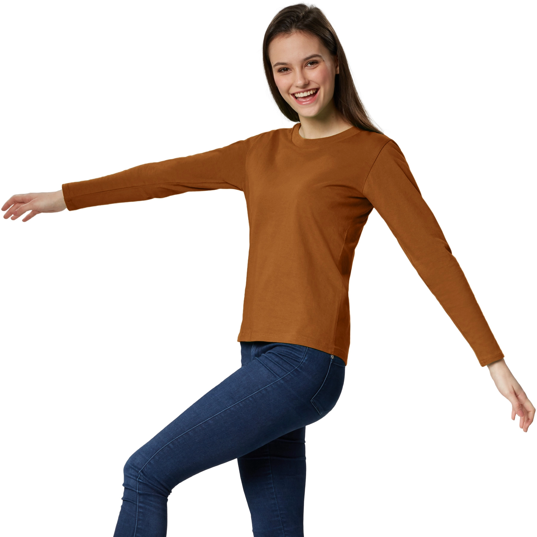 Langarm-Shirt Frauen - braun, XXL