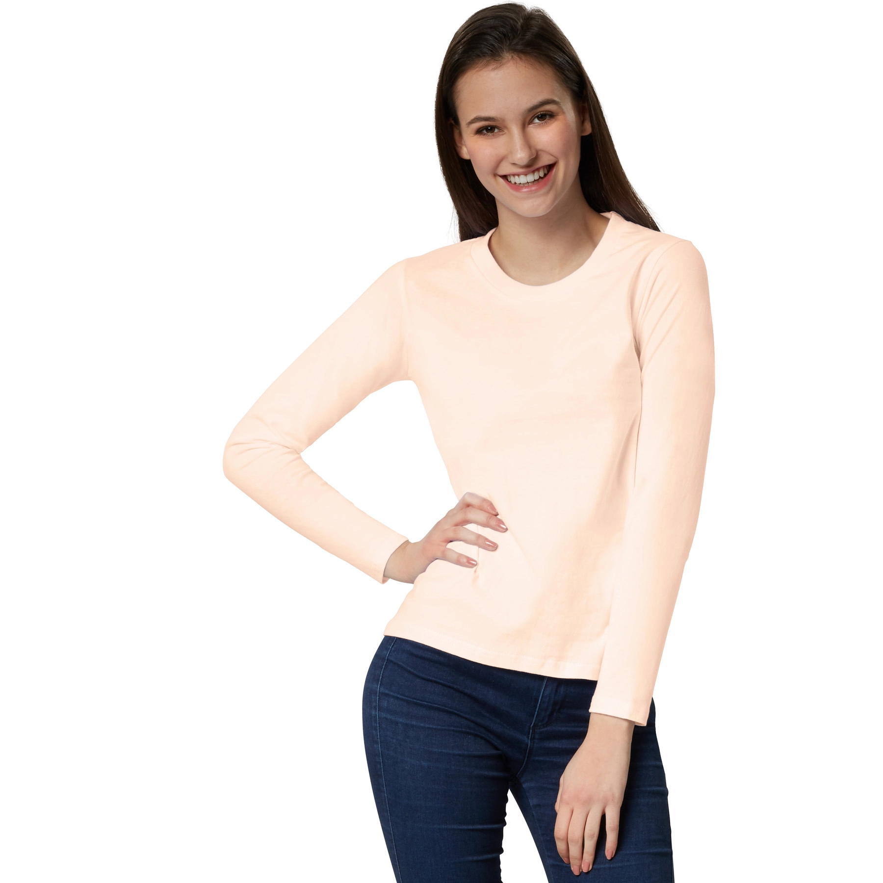 Langarm-Shirt Frauen - hautfarben, S