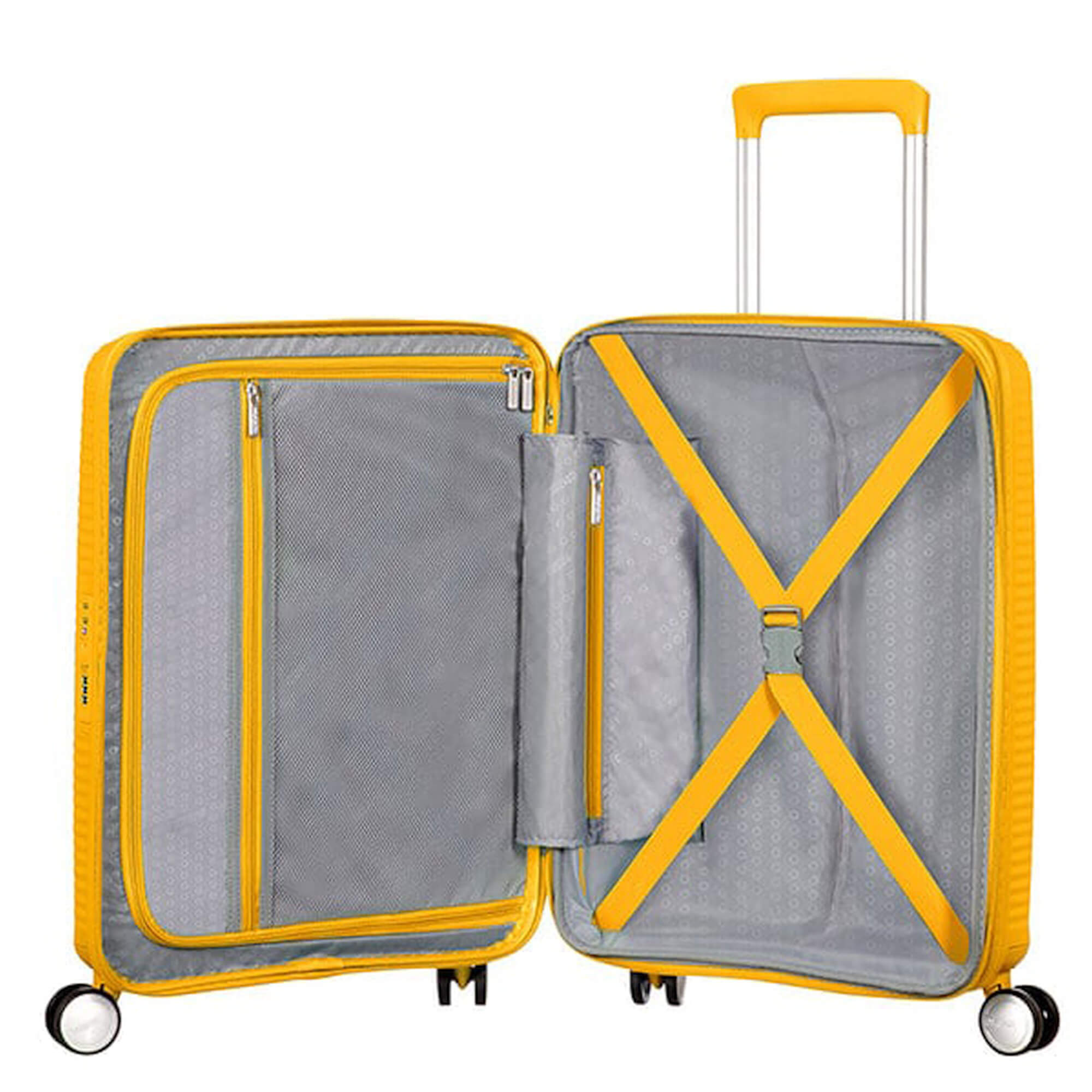 American Tourister Soundbox 4-Rollen-Bordtrolley 55 cm - golden yellow