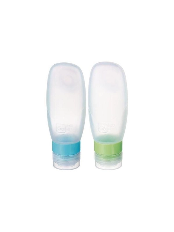Design Go Reisezubehör Silikon-Flaschen Set mit Saugnapf 100 ml - transparent