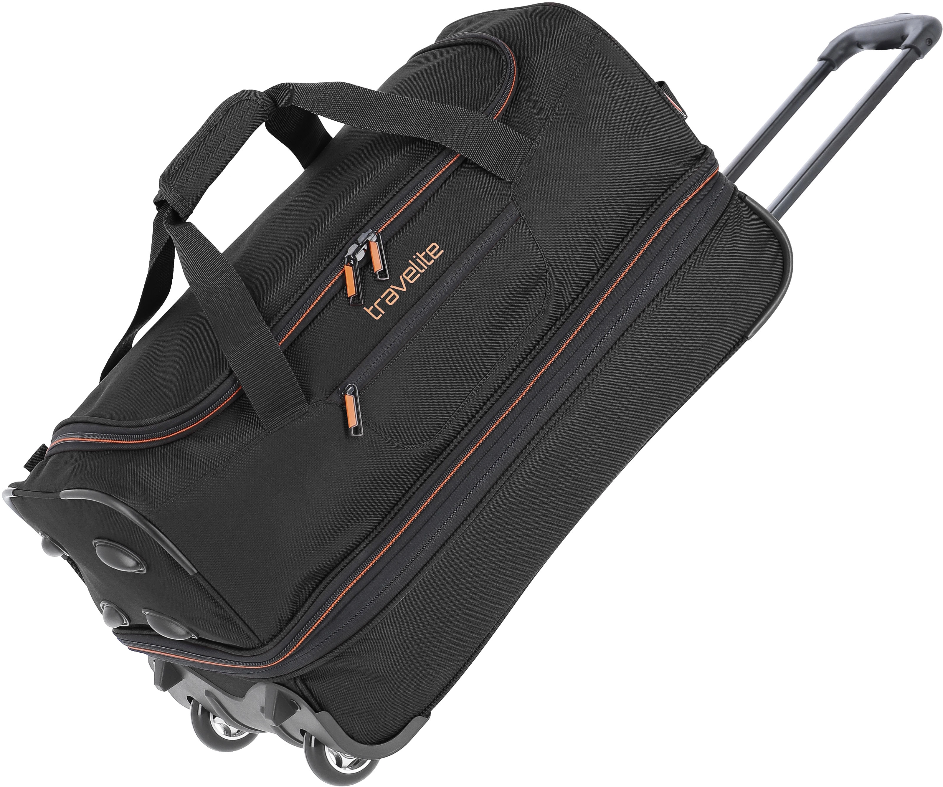 Travelite Basics Trolley Reisetasche 55 cm - schwarz-blau