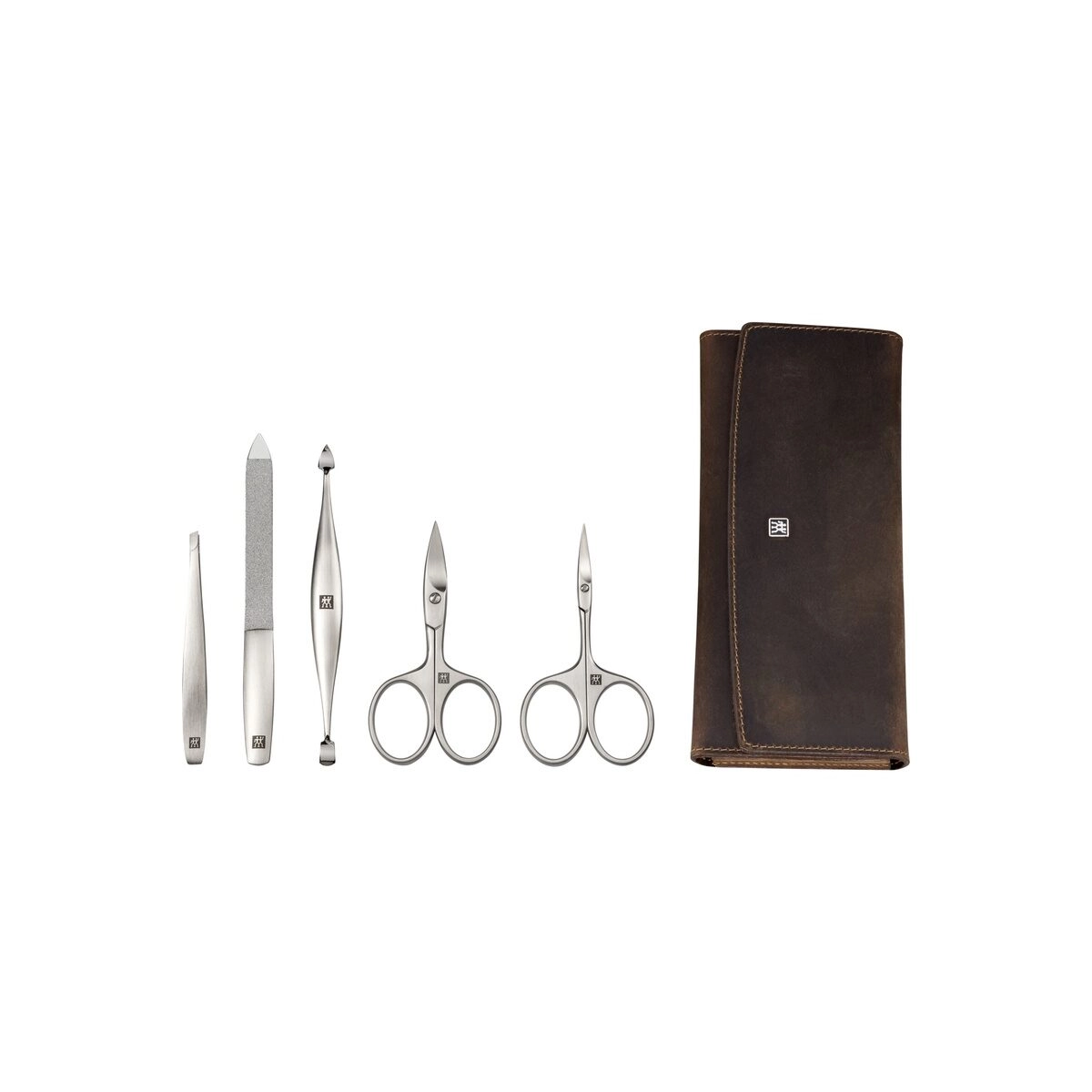 Zwilling Twinox Mountain Druckknopf-Etui 5-tlg. 17 cm - braun
