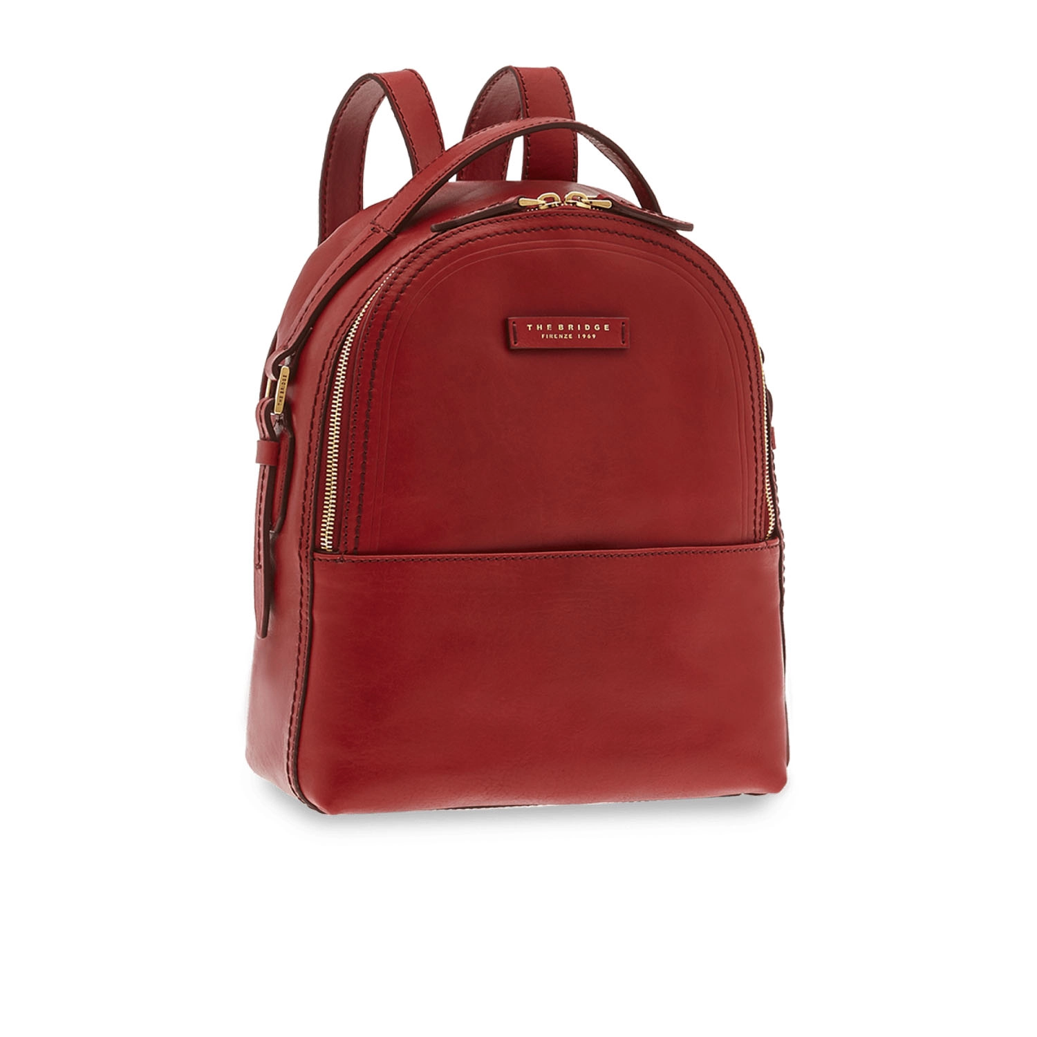 The Bridge Pearldistrict Leder-Rucksack 26 cm Ribes-Rot/Gold