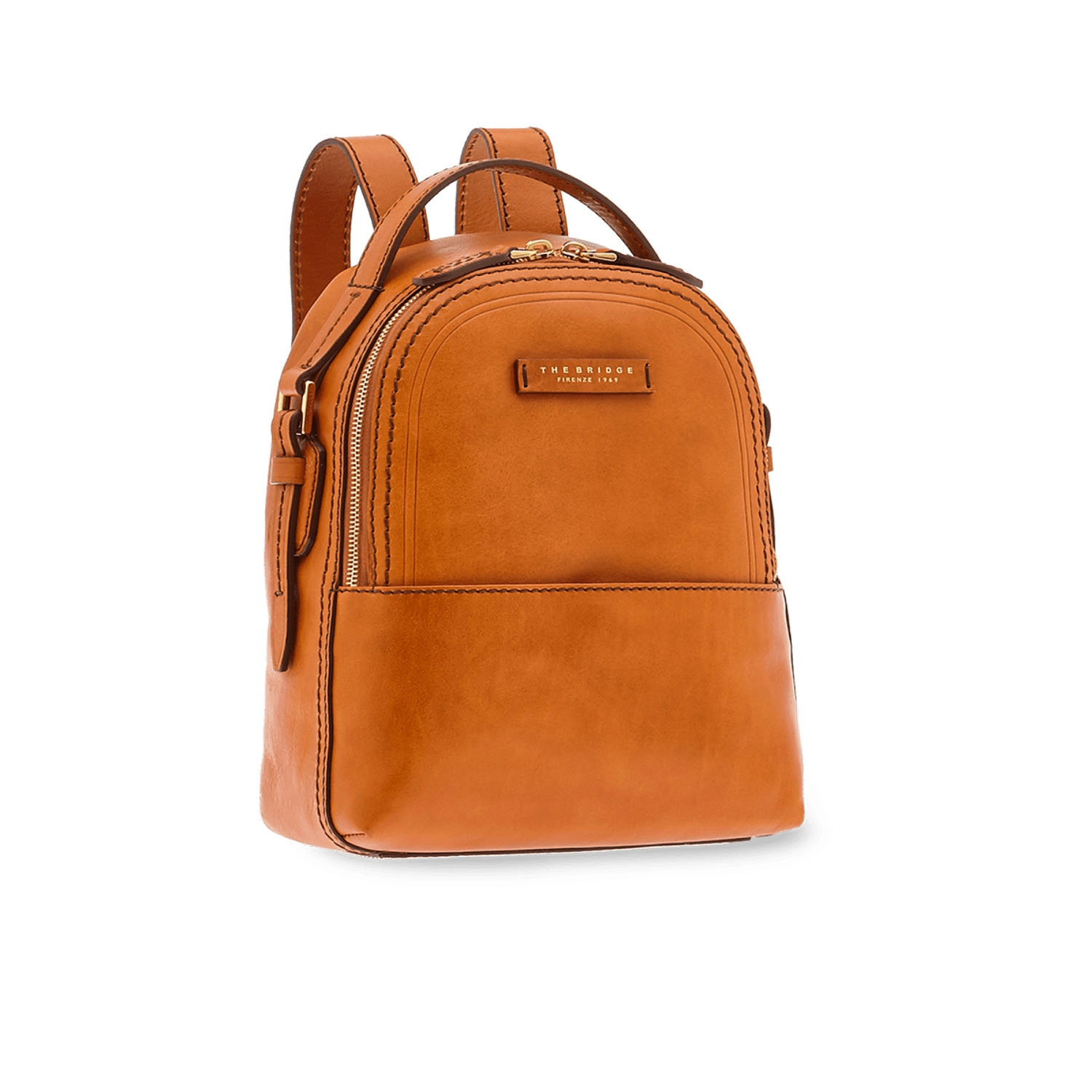 The Bridge Pearldistrict Rucksack 27cm - 04123701 Cognac/Gold