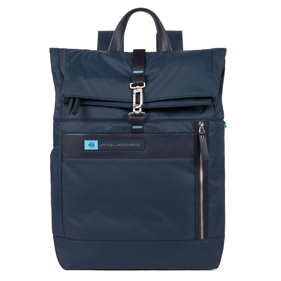 Piquadro PQ-Bios Roll Top Laptoprucksack 15,6  Ultramarinblau