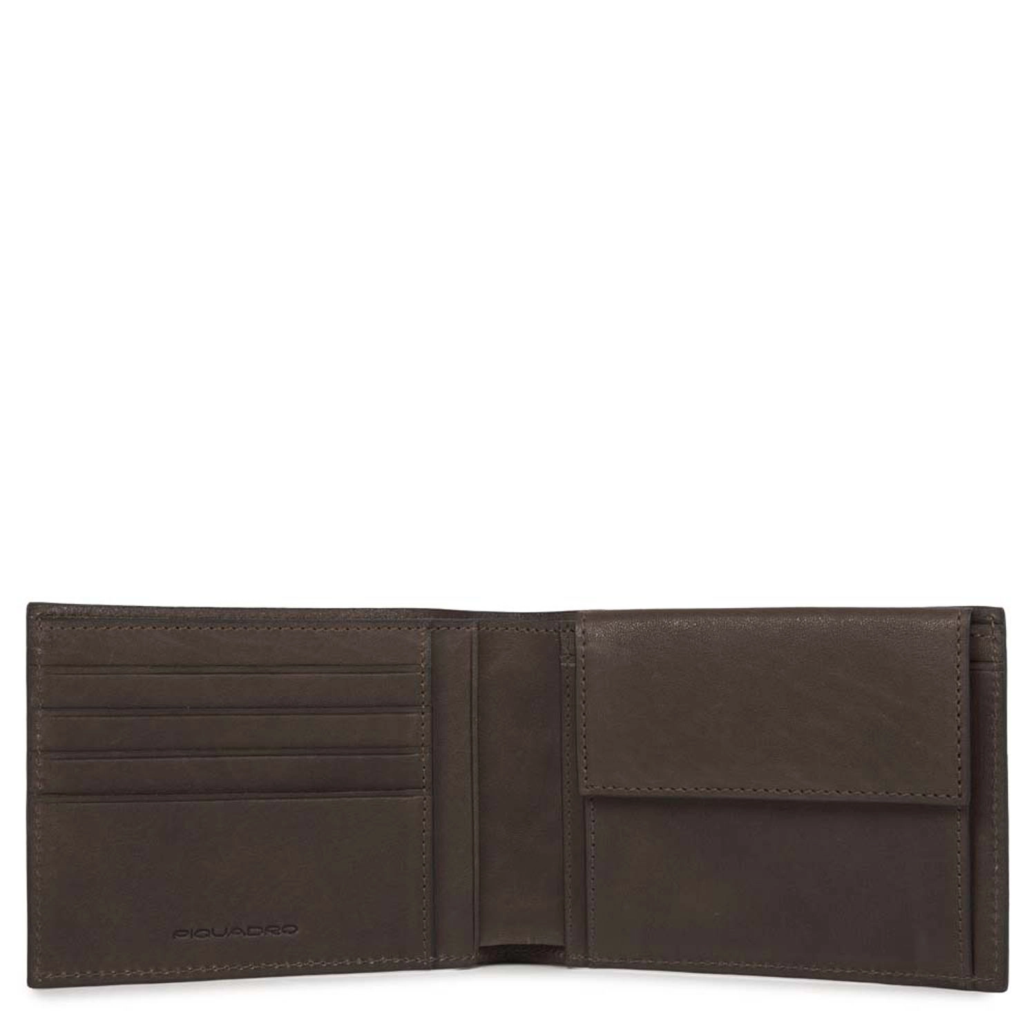 Piquadro Black Square Herrengeldbörse mit Hartgeldfach + RFID Dunkelbraun
