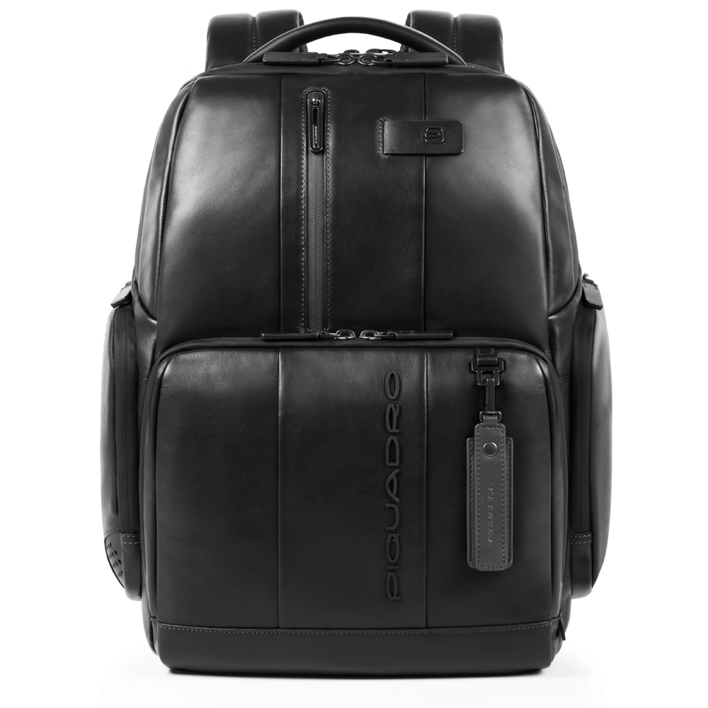 Piquadro Urban Personalisierbarer Fast Check Laptopruckack 15,6  Schwarz