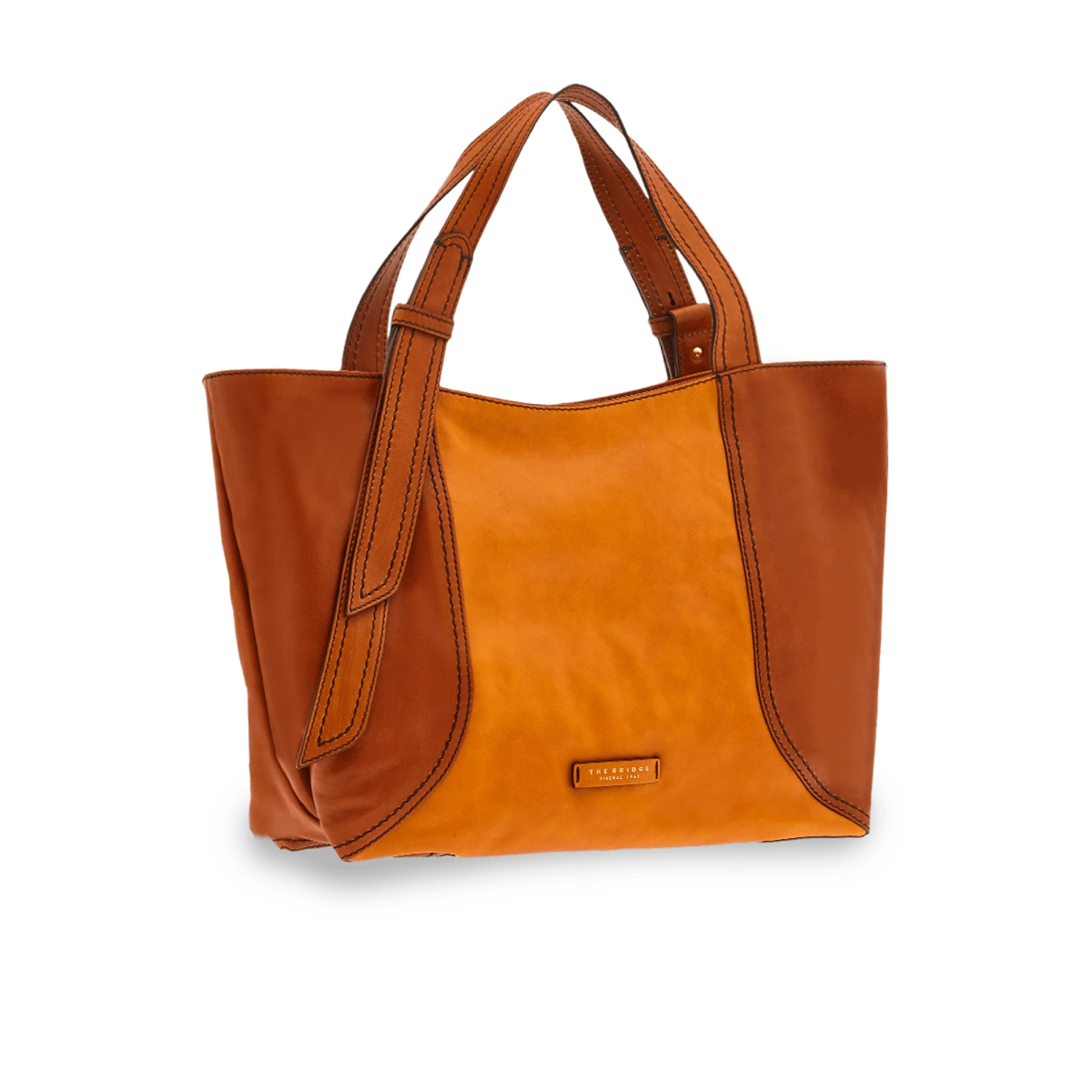 The Bridge Pienza Shopper cognac bicolor/gold