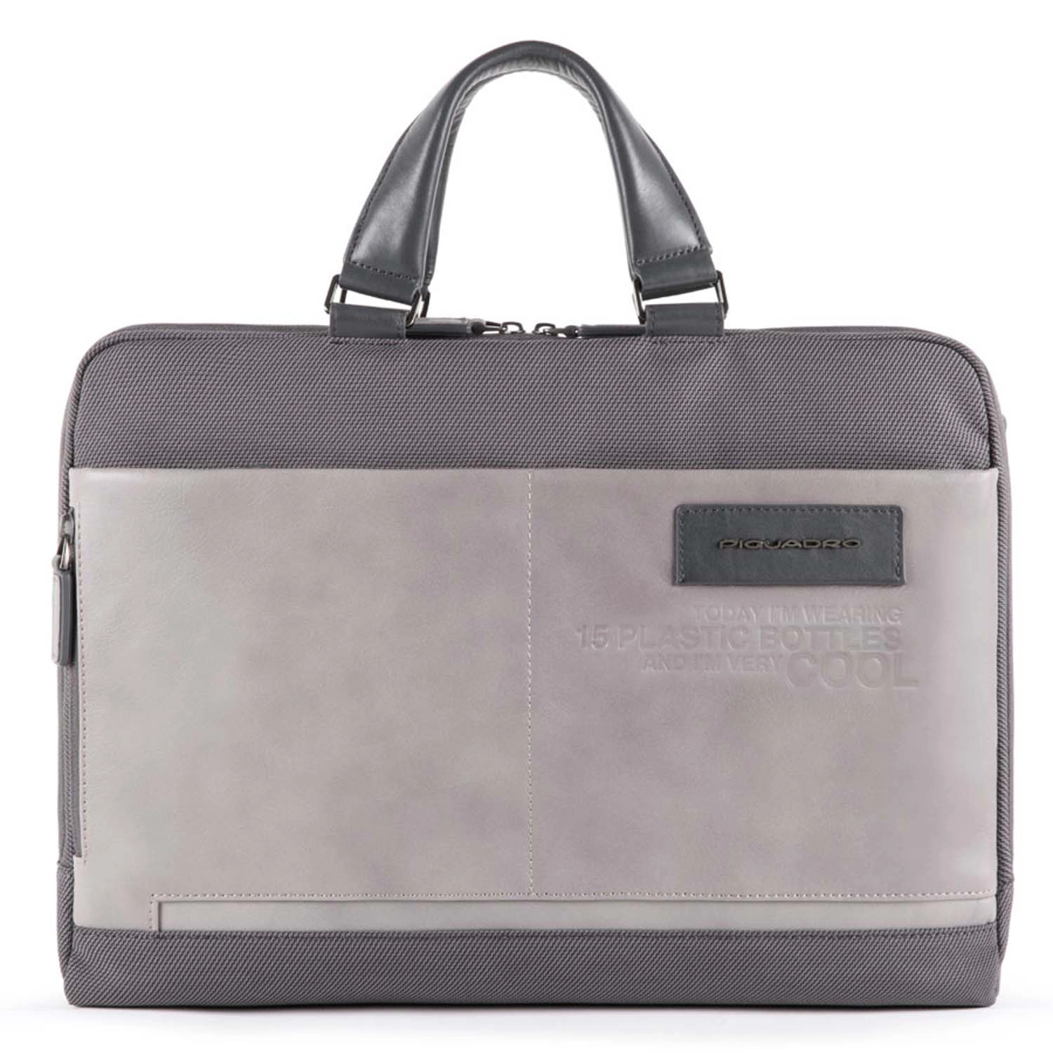 Piquadro Ade Laptoptasche 15,6  aus recyceltem Stoff, mit iPad®-Fach grau