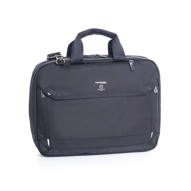 Hedgren Link Hitch Slim 3-Way Briefcase 15  Black