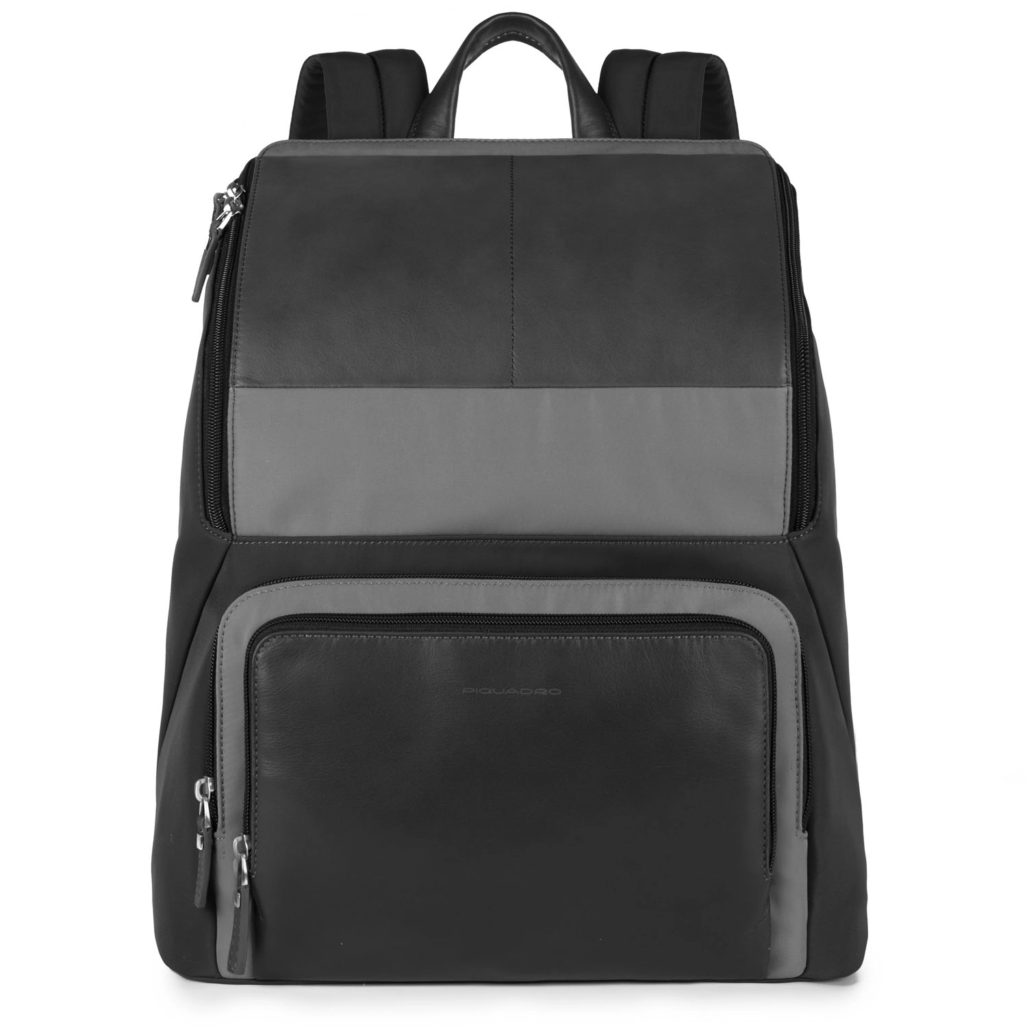 Piquadro Michael Laptop-Rucksack aus Leder 15  nero