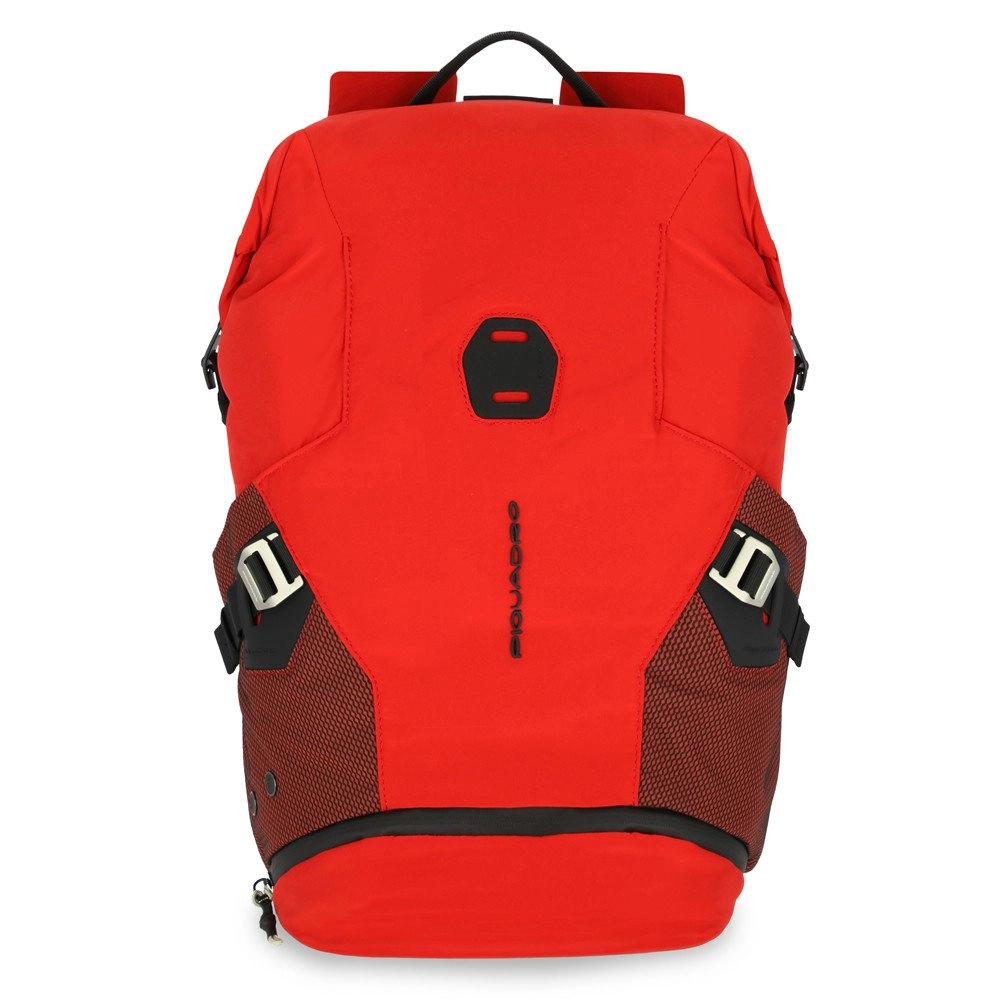 Piquadro PQ-Modular Laptoprucksack 15,6  aus rezykliertem antiviralen Stoff Rot