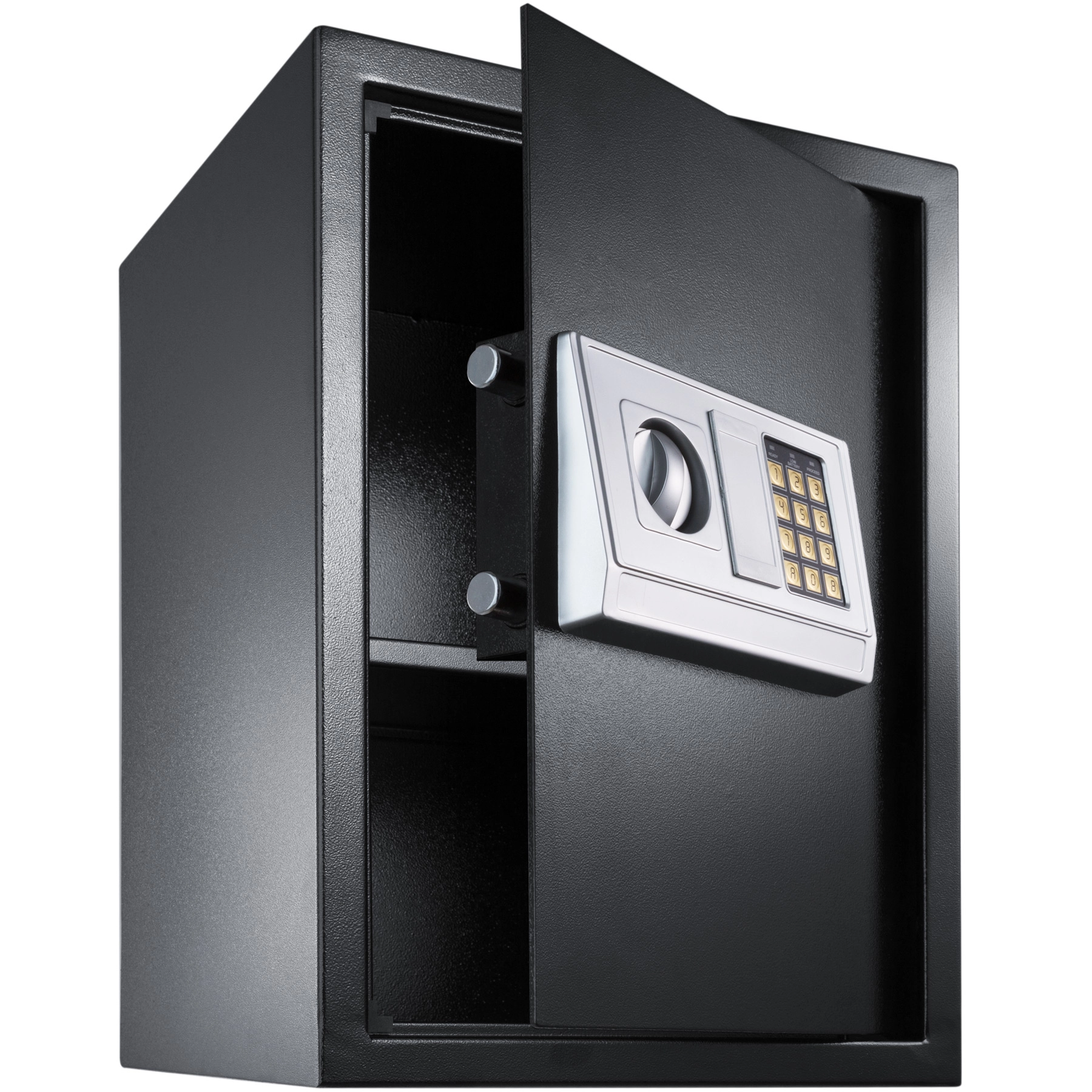 Elektronischer Safe Tresor mit Schlüssel und Einlegeboden inkl. Batterien - schwarz